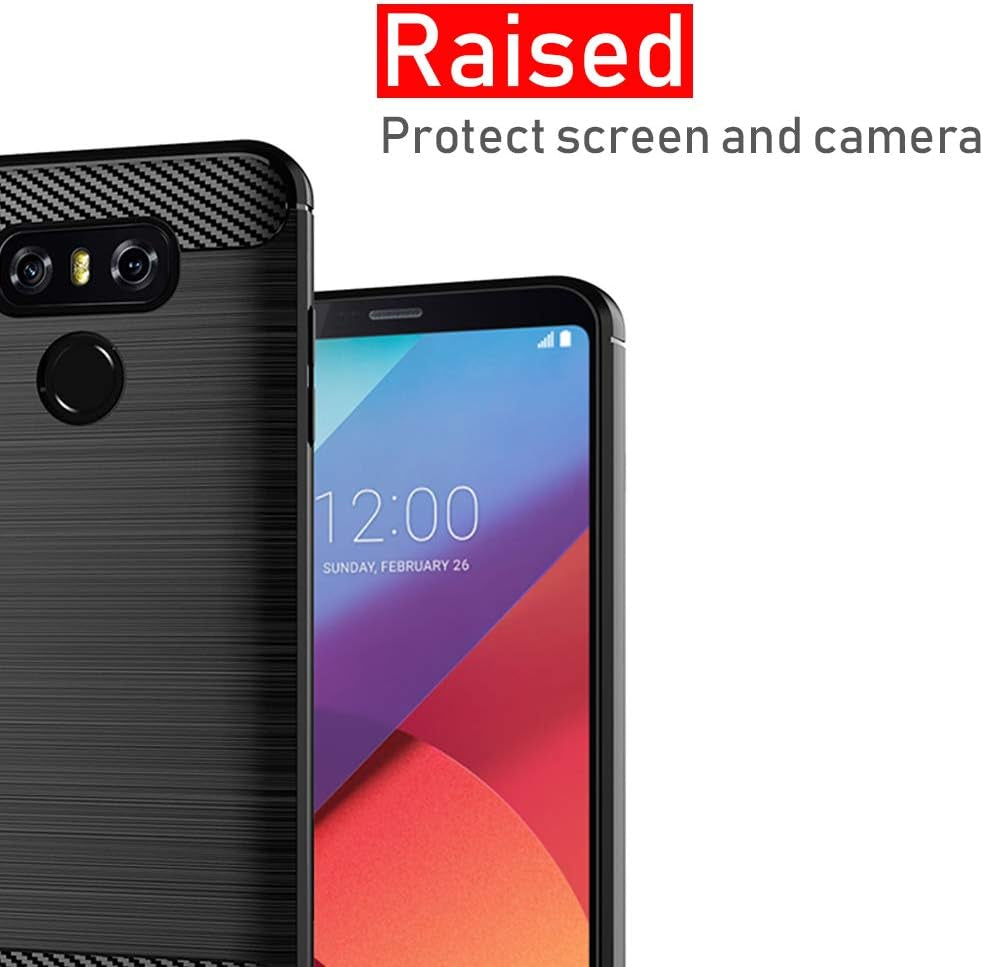 DONGDEAR Compatible for LG G6 Case LG G6 plus Phone Case,Slim Thin Flexible TPU Scratch Resistant Rubber Soft Skin Silicone Shockproof Carbon Fiber Protective Cases Cover for LG G6 (Brushed Blue)  DONGDEAR   