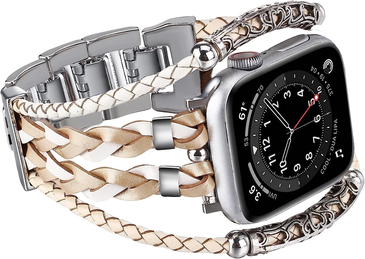 Wingoden Boho Weaving Leather Bands Compatible with Apple Watch Band Bracelets 38Mm 40Mm 41Mm 42Mm 44Mm 45Mm 49Mm for Women - Posh Leather Bracelet Multilayer Wrap Apple Watch Strap for Iwatch Band Series Ultra SE 8 7 6 5 4 3 2 1  Wingoden Beige 38mm/40mm/41mm 