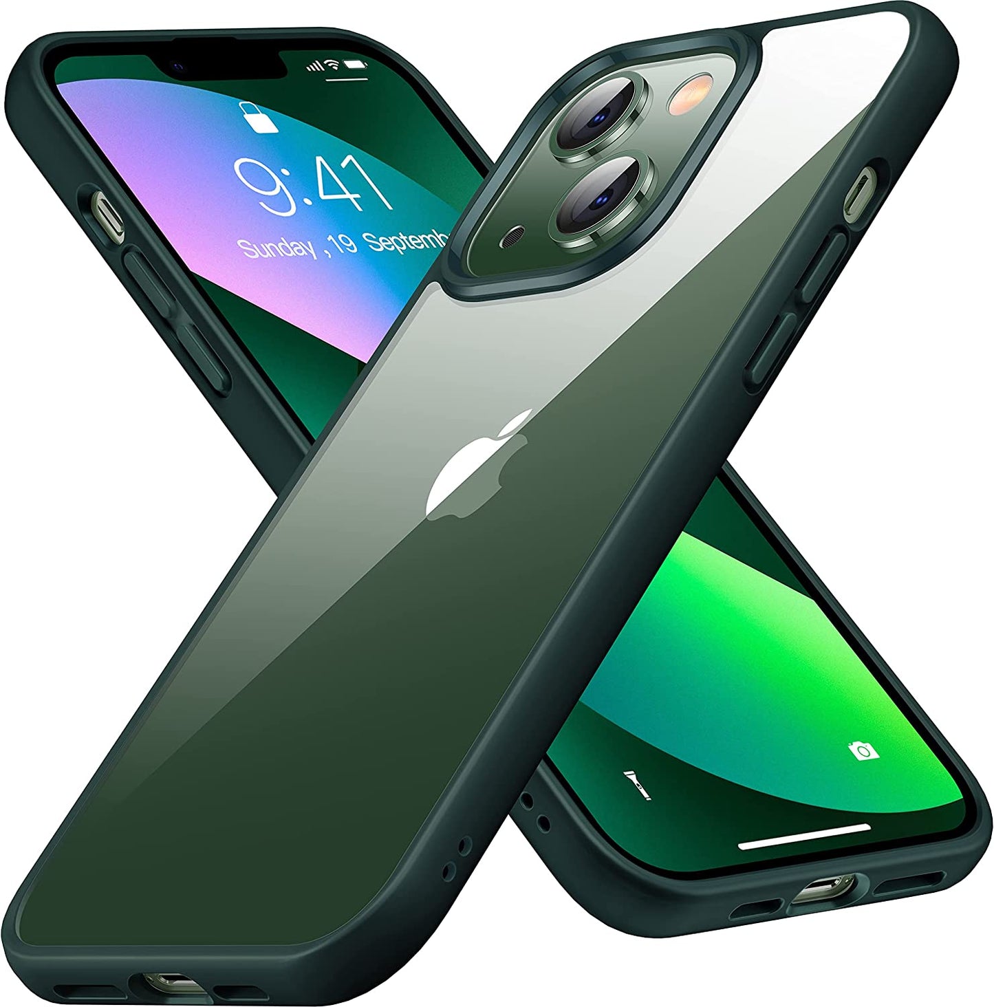 CASEKOO Crystal Clear Designed for Iphone 13 Case, [Not Yellowing] [Militarygrade Drop Protection] Shockproof Protective Phone Case Slim Thin Cover 6.1 Inch 2021 (Blue)  CASEKOO Green  