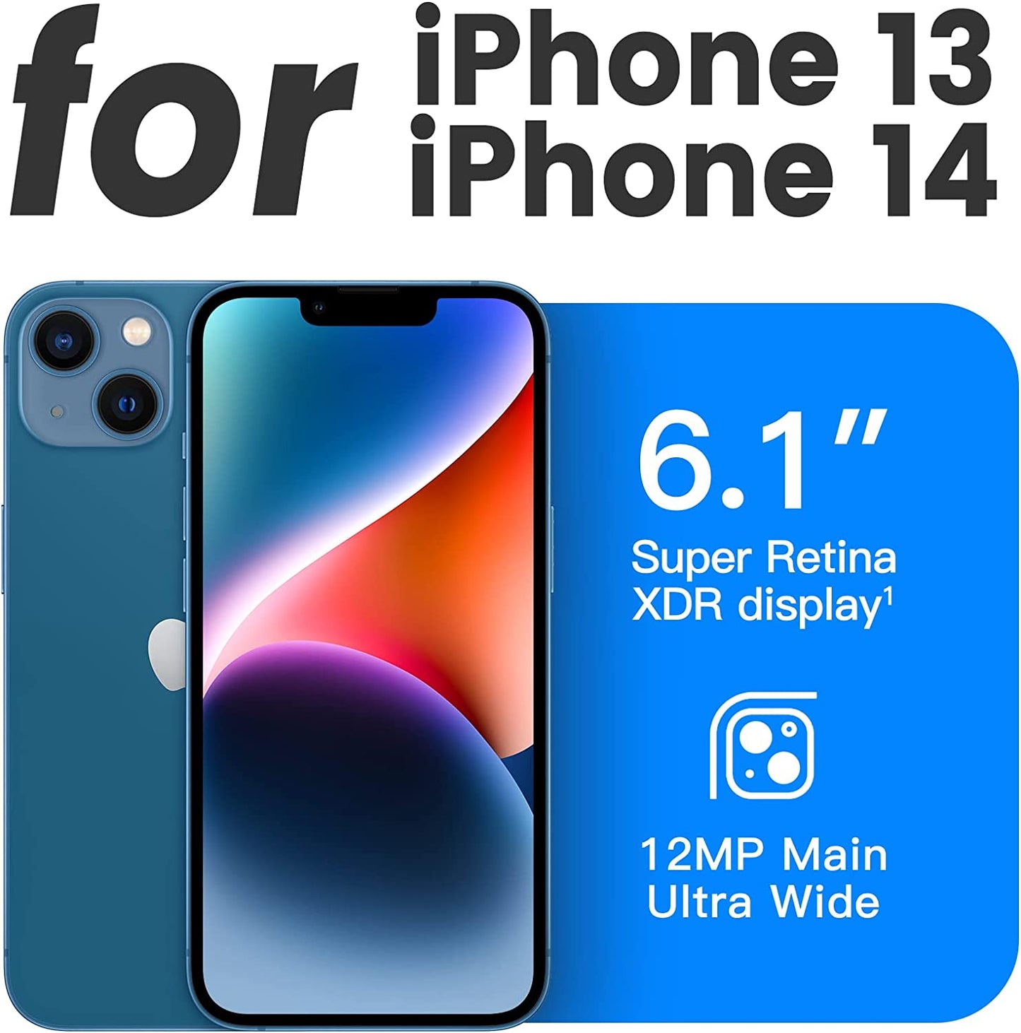 Mkeke for Iphone 13 Case Clear, for Iphone 14 Case Clear, Anti-Yellowing Upgraded Sturdy Case with Bumpers for Iphone 14/13, Gradient Light Black  Shenzhen Make Technology Company Limited   