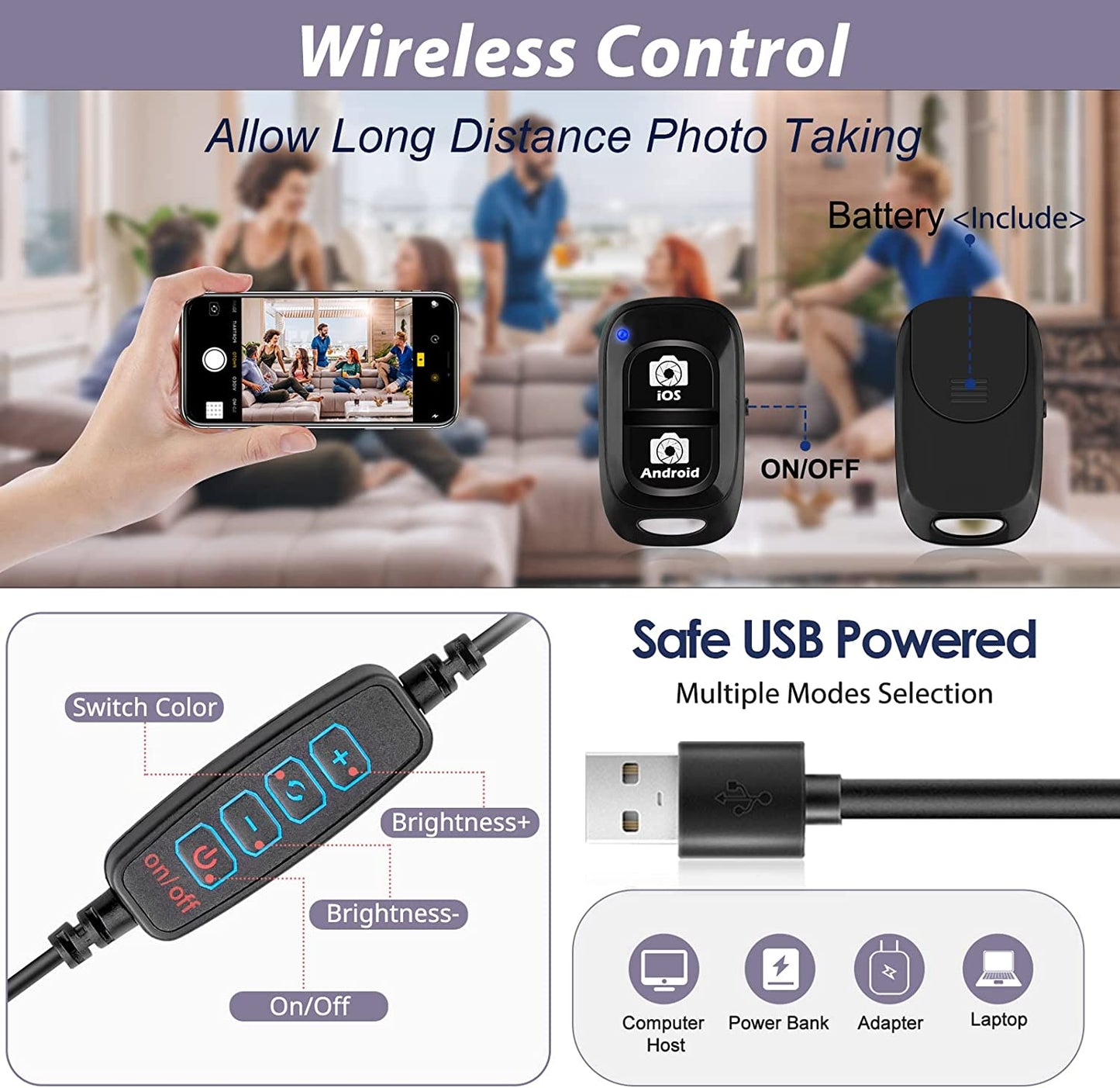 Ubeesize Selfie Ring Light with Tripod Stand and Phone Holder, Portable and Circle Ringlight for Phone (Carbon)  UBeesize   