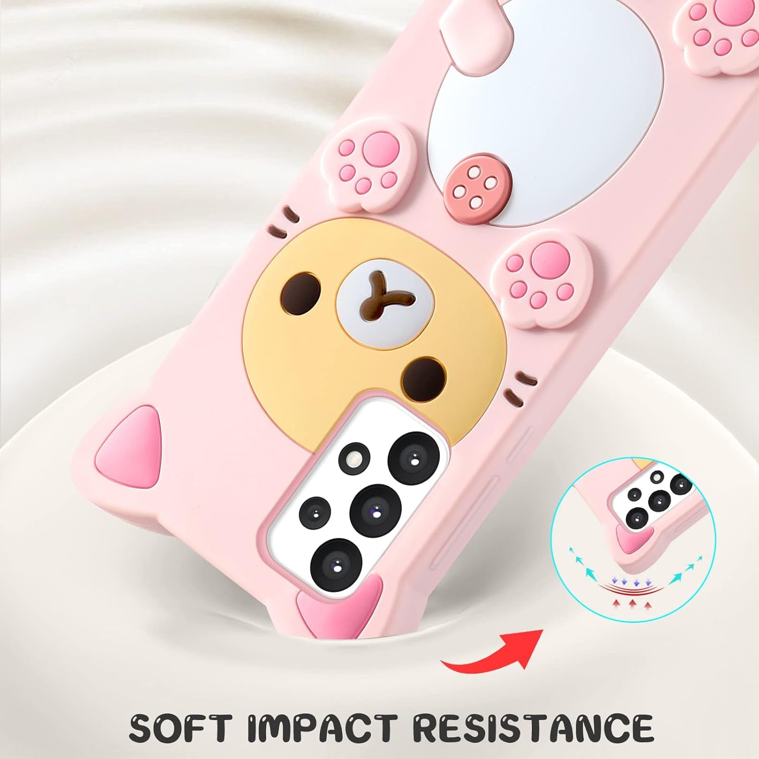 Stsnano Kawaii Phone Case for Samsung Galaxy A53 5G 6.5'' 3D Cute Cartoon Bear Phone Case Fashion Fun Cool Funny Bear Soft TPU Case for Samsung Galaxy A53 5G Silicone Cover for Women Girls Kids PK  STSNano   