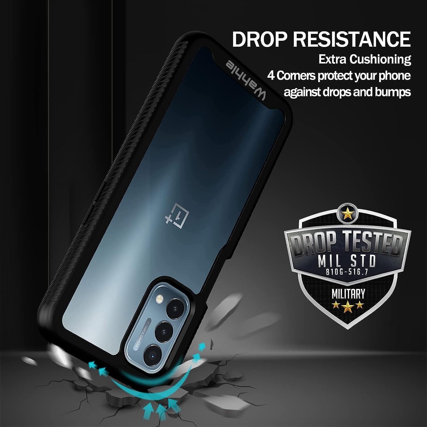 Wahhle Oneplus Nord N200 5G Case, Built in Screen Protector Full Body Shockproof Slim Fit Bumper Protective Phone Cover for 1+ Nord N200 5G Men Women-Black/Clear  wahhle   