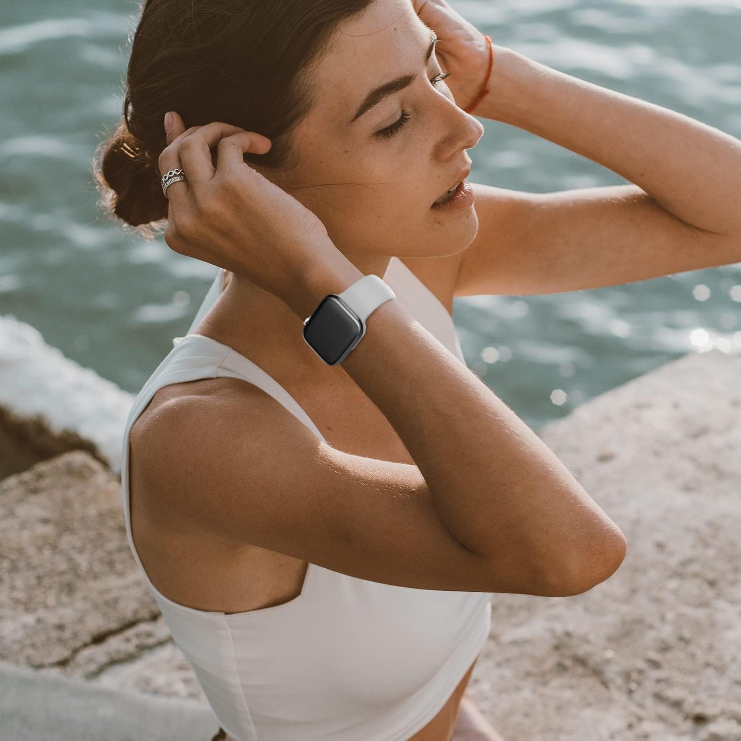 Saucyi Compatible with Apple Watch Band 41Mm 40Mm 38Mm 49Mm 45Mm 44Mm 42Mm,Soft Silicone Sport Band Replacement Strap with Classic Clasp for Iwatch Series 8 7 6 5 4 3 2 1 SE  Saucyi   