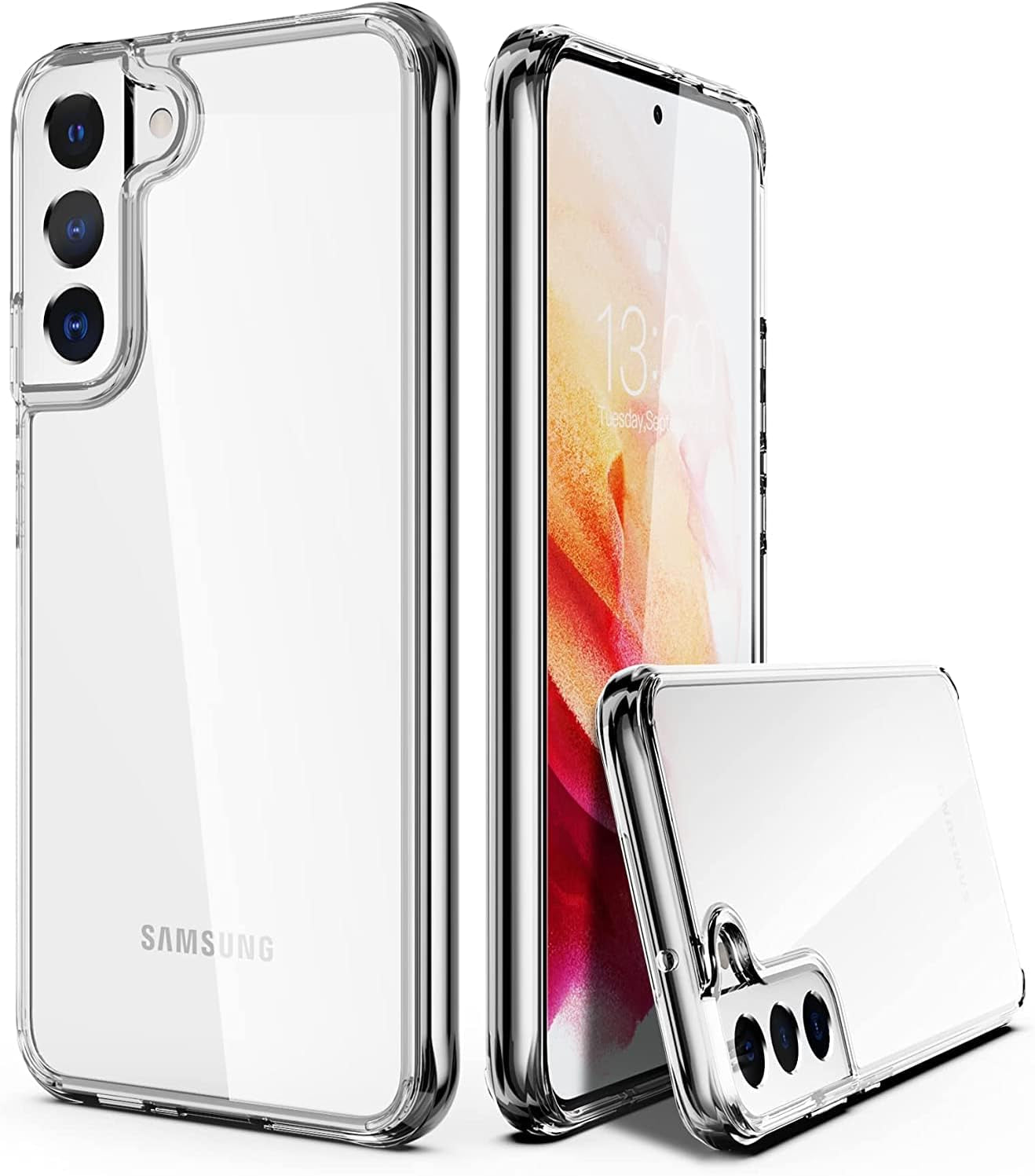 Caseborne Armadillotek S Compatible with Samsung Galaxy S22+Plus 5G Case, [Military Grade Drop Tested] Translucent Matte Hard Back with Soft Edge- Matte Black  CaseBorne Glossy Clear  