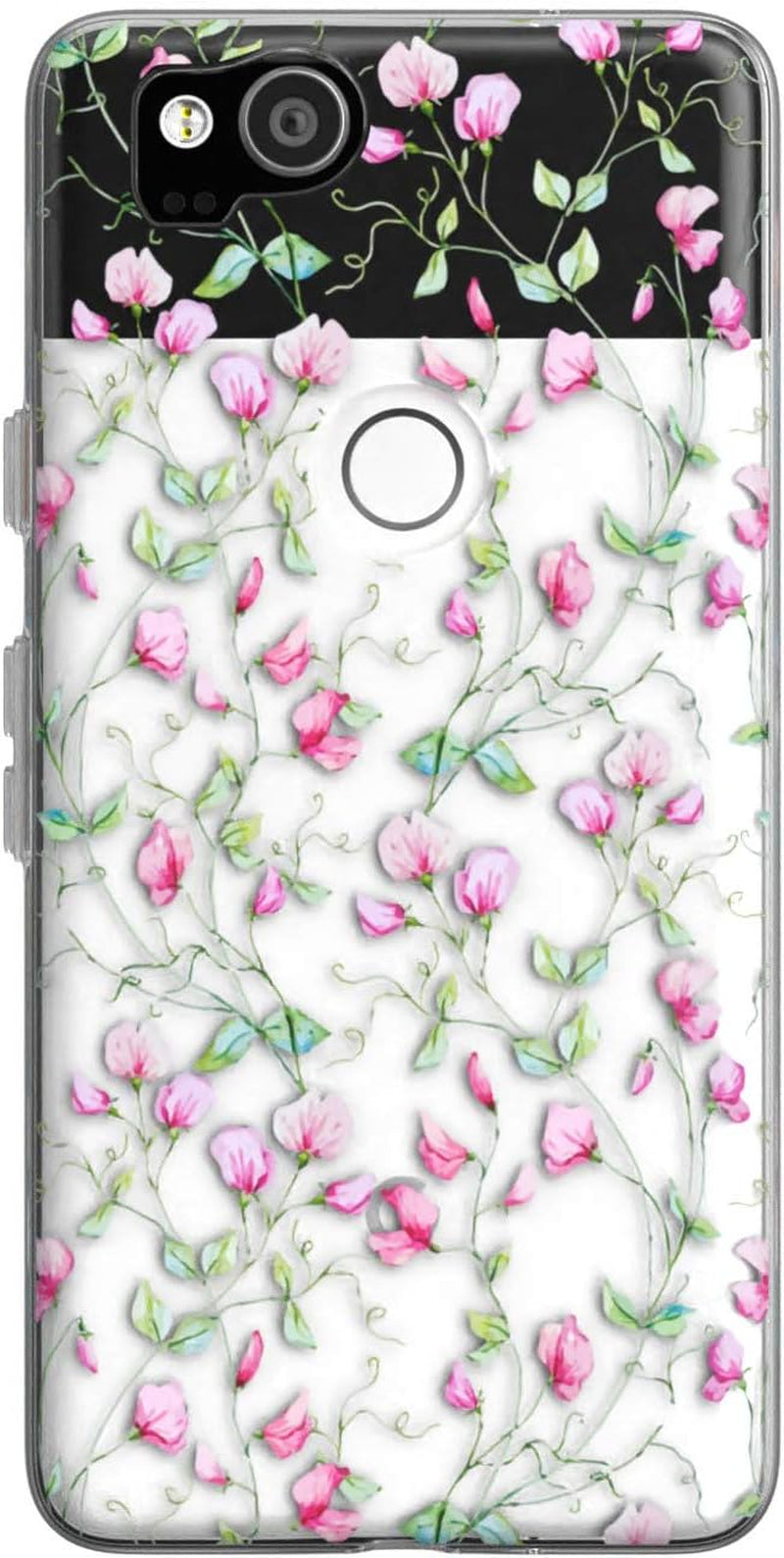 Toik Slim TPU Phone Case for Google Pixel XL 2 XL 3 XL 3A XL 4 XL 2019 Protective Gift Luxury Lightweight Girly Flowers Women Rose Design Flexible Floral Print Silicone Clear Anemone Cover Red  Toik Climbing Flowers  