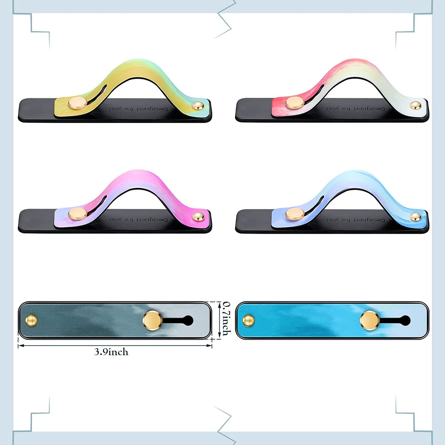 Weewooday 6 Pieces Phone Strap Grip Holder Finger Cell Phone Grip Telescopic Phone Finger Strap Stand Universal Finger Kickstand for Most Smartphones (Tie Dye Colors)  Weewooday   