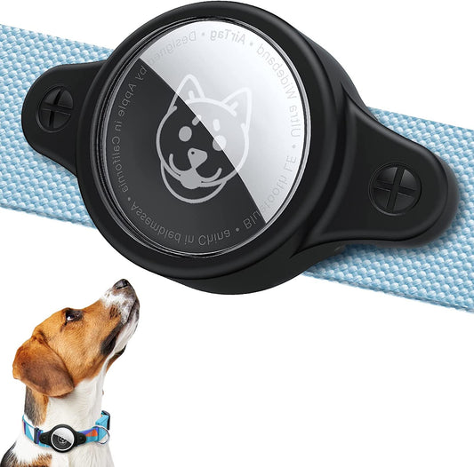 Airtag Holder for Dog Collar, Airtag Dog Collar Holder Compatible with Apple Airtags, Waterproof Airtag Case for Dogs, Anti-Lost Airtag Case Fits All Width Collars  Simket   