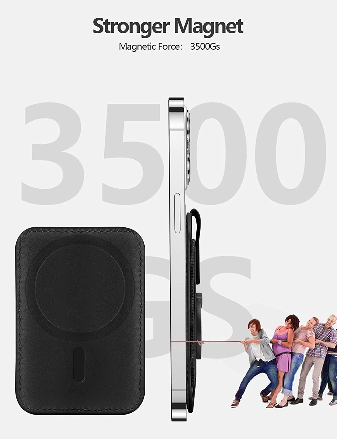 3-In-1 Magnetic Wallet with Phone Grip, Compatible with Magsafe Wallet and Phone Stand, Leather Privacy Flap, Magnetic Phone Wallet Holder with Phone Ring for Iphone 14/13/12 Series, 7 Cards, Black  ExtreLife   