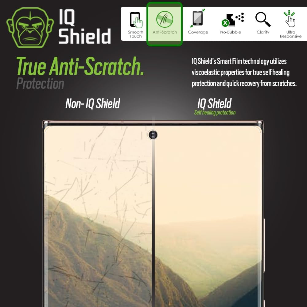 Iqshield Screen Protector Compatible with Samsung Galaxy Note 20 Ultra (6.9 Inch)(2-Pack)(Case Friendly) Anti-Bubble Clear TPU Film  IQShield   