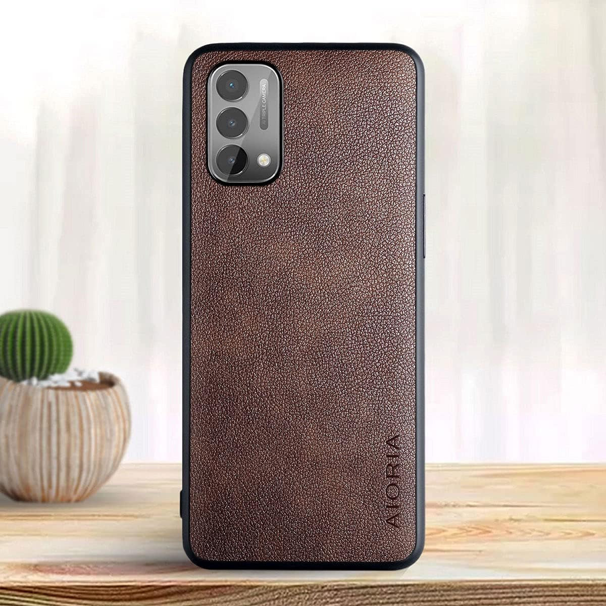 Aioria for Oneplus Nord N200 5G Case, 6.49 Inch Premium PU Leather Phone Cover Retro Design Full Protective Case for Oneplus Nord N200 5G (Coffee)  Aioria   