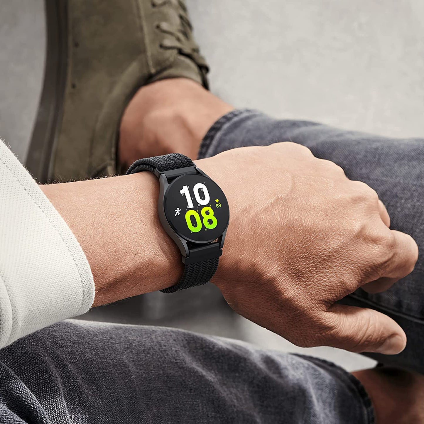 20Mm Braided Bands Compatible with Samsung Galaxy Watch 5&4 Band/Active 2 40Mm 44Mm/Galaxy Watch 5 Pro 45Mm/Galaxy Watch 4 Classic 42Mm 46Mm/Watch 3 41Mm, 5 Pack Elastic Stylish Quick Release Bands  ABOVEACC   