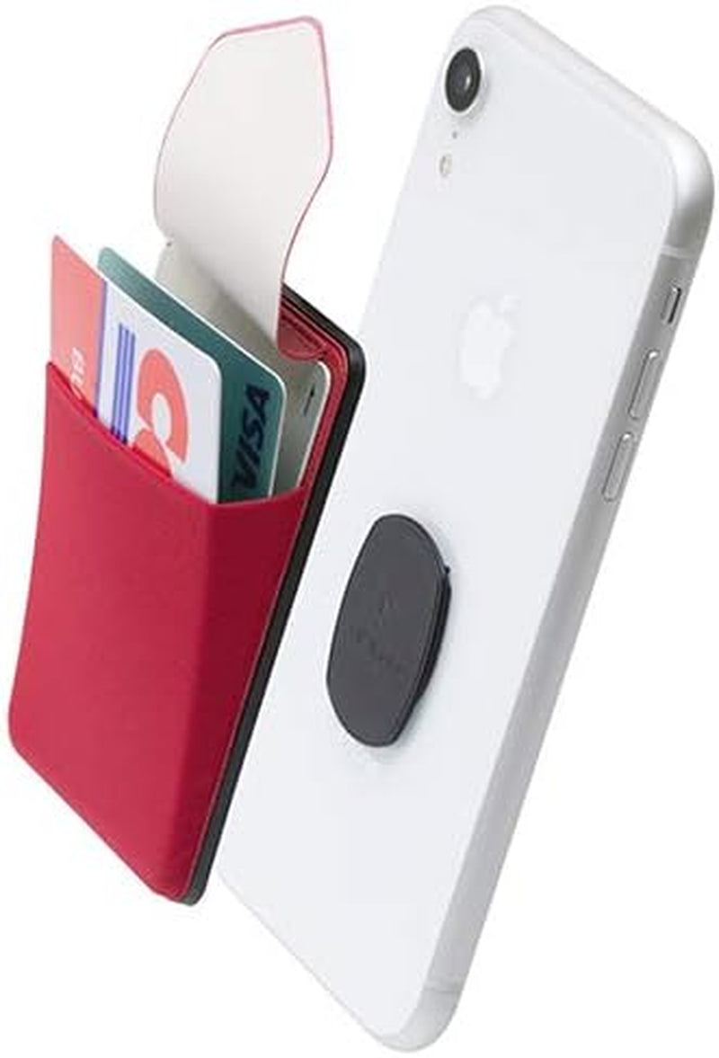 Sinjimoru Removable Cell Phone Wallet with Flap, Wireless Charging Compatible Cell Phone Card Holder for Back of Phone. Sinji Mount Flap Black  Sinjimoru Co.Ltd Red Sinji Mount Flap 