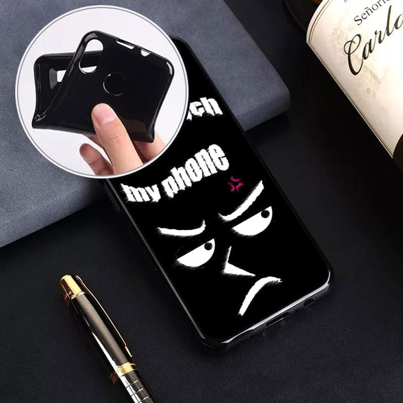 WIMSPEED Black Soft TPU Bumper Phone Case for Sony Xperia 5 V (6.1") with 1 X Tempered Glass Screen Protector, Slim Silicone Shockproof Cover for Sony Xperia 5 V - Do Not Touch  WIMSPEED   