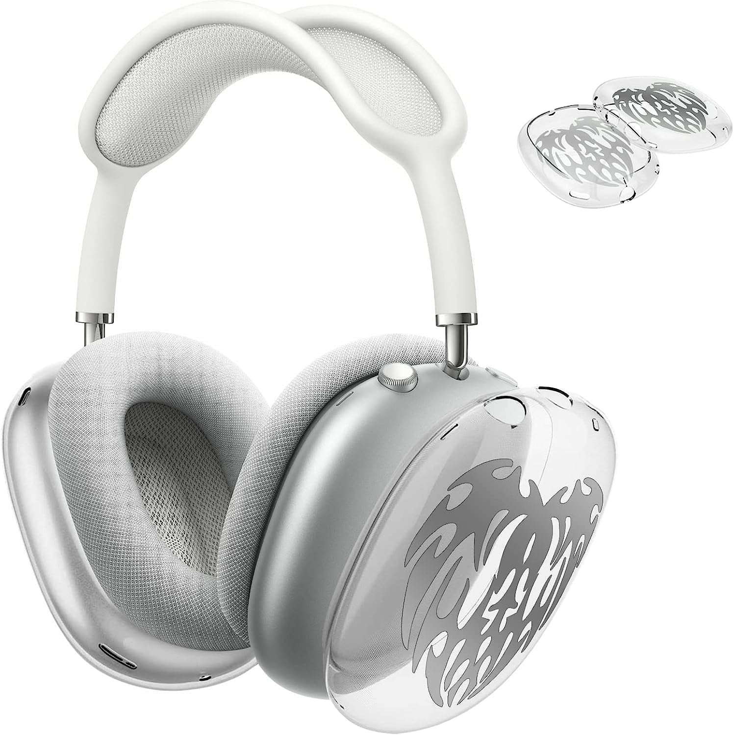 Aiaabq for Airpods Max Case Cover, Clear Soft TPU Skin Anti-Scratch, Personality Metallic Pattern, Transparent Accessories Ultra Protective Cover Apple Airpods Max  Aiaabq Silvery  