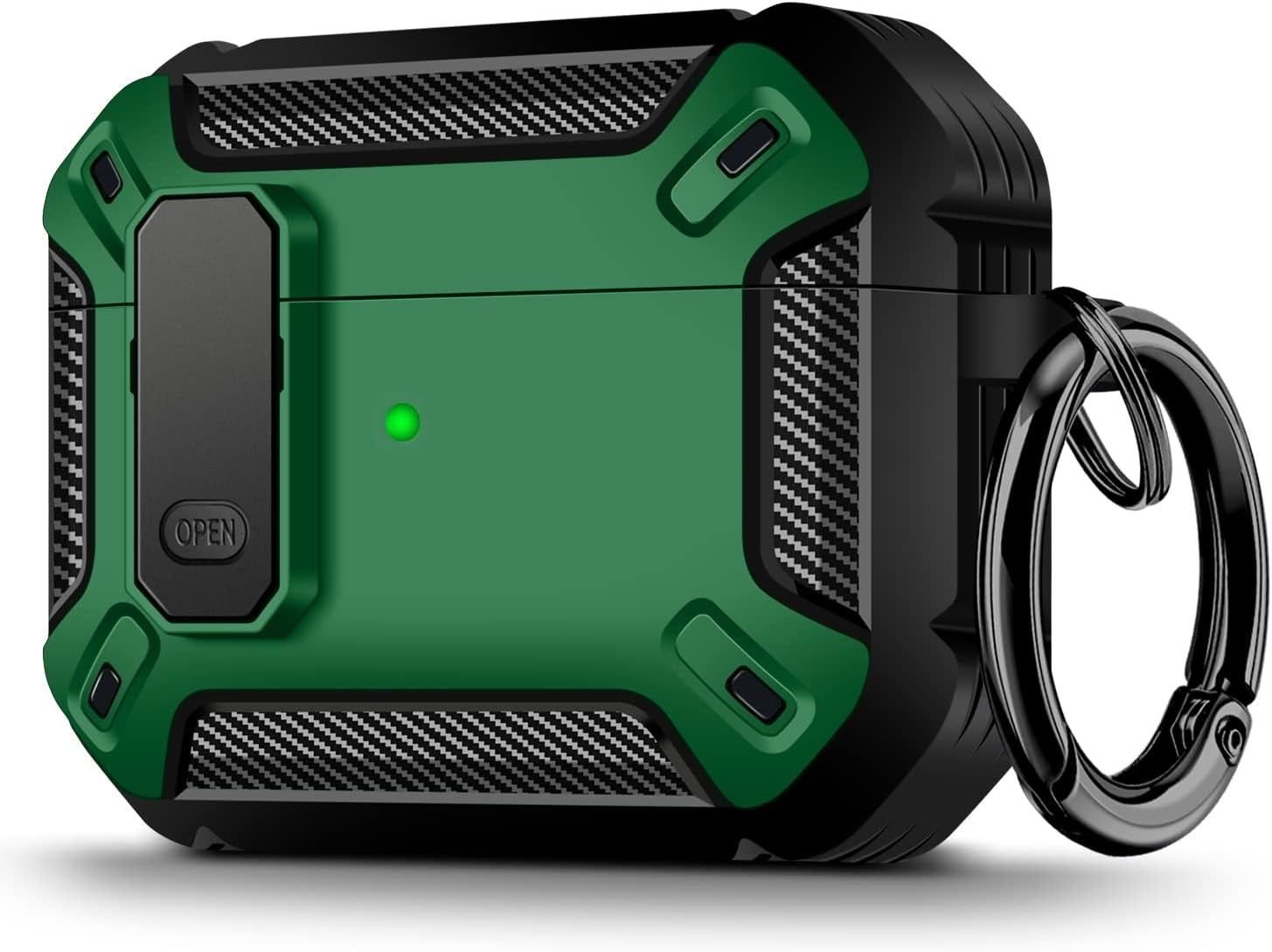 Youskin Airpod Pro Case Secure Lock Clip Case,Carbon Fiber Military Armor Series Full-Body Rugged Hard Shell Airpod Pro Case for Men Women with Keychain，Blue Camo  Youskin Green  