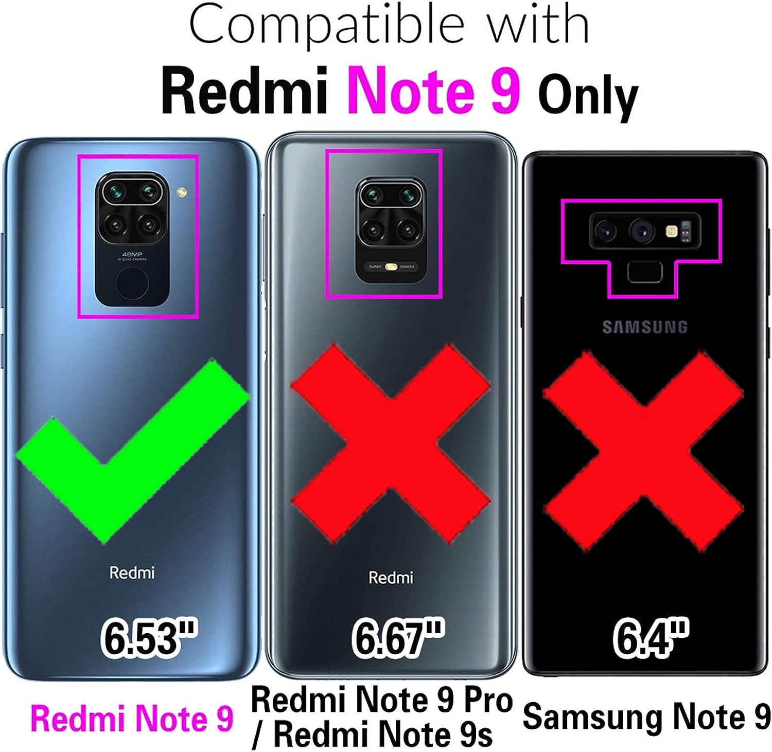 Phone Case for Xiaomi Redmi Note 9 with Tempered Glass Screen Protector Cover and Stand Kickstand Hard Rugged Hybrid Protective Cell Accessories Xiami Xiomis Xiome Redme Note9 4G Cases Men Black Blue  Asuwish   