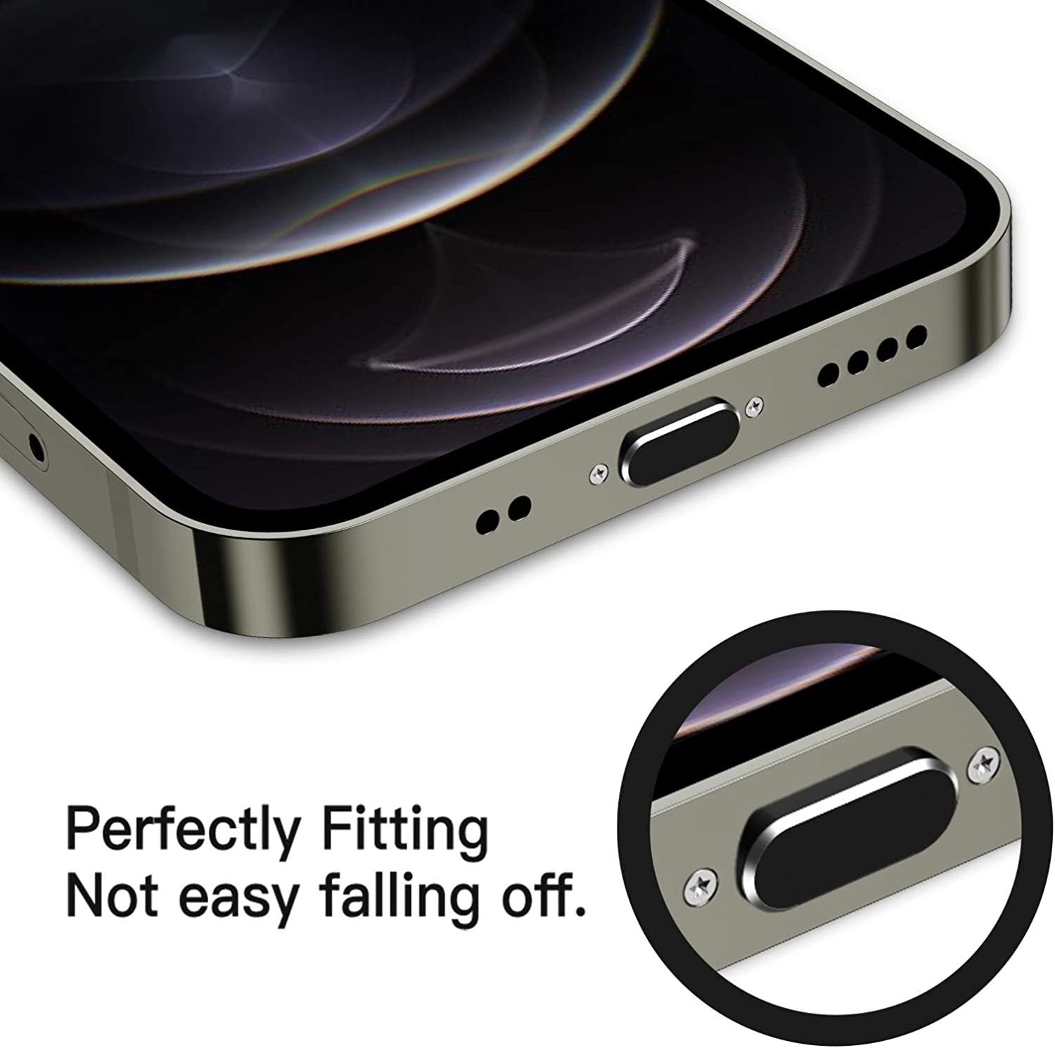 TITACUTE 2 Pack anti Dust Plugs for Iphone 14 Pro Max 13 11 12 Mini Dust Cover 8 Pin Dust Plug + Mini Storage Box Iphone Charging Port Plugs for Iphone Xs XR X 8 7 plus SE Airpods Ipad Mini Air Black  TITACUTE   