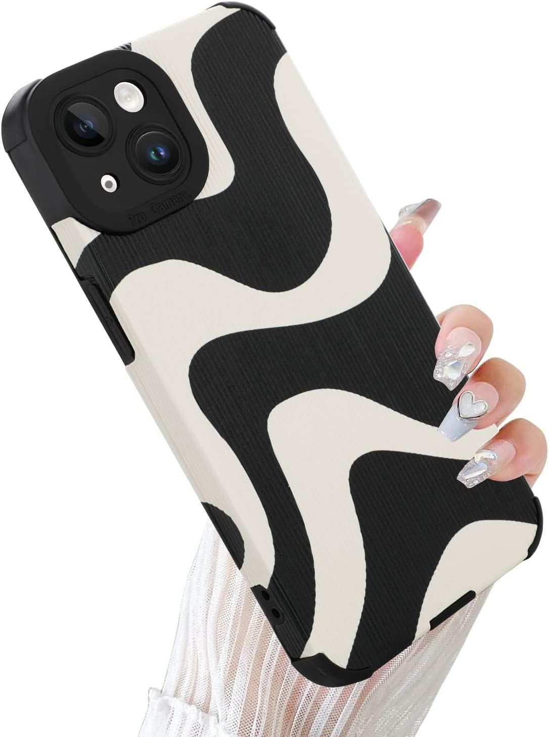 Wlxee Compatible Iphone 12 Pro Max 6.7 "2020 Wave Pattern Mobile Phone Case, Soft TPU Bumper Silicone Glue Mobile Phone Case Cute Zebra Pattern Pattern Designed for Female Girls  Wlxee For Iphone 14  
