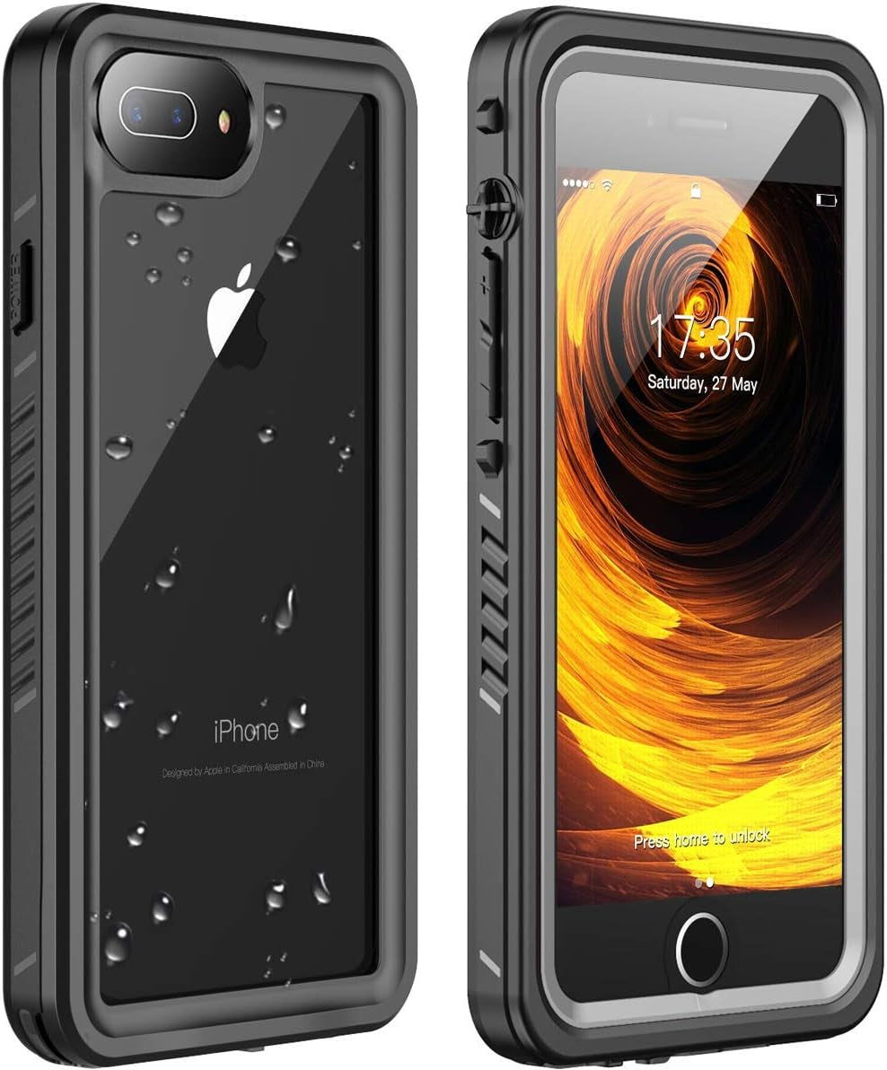 AMILIFECASES Clear Iphone 14 plus Case,With Screen Protector,Waterproof Iphone 14 plus Protective Case for Men Women,Apple Iphone 14 plus Phone Case Heavy Duty Shock Proof  AMILIFECASES Black/Clear-1 Iphone 7/8 Plus 