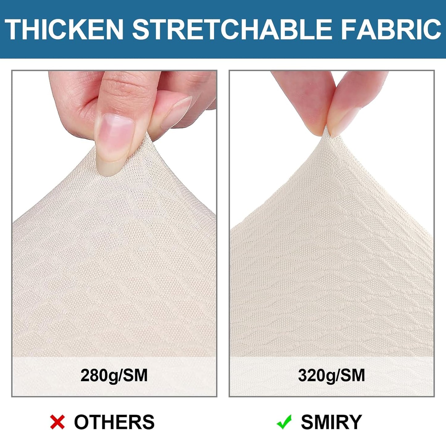 Smiry Stretch Jacquard Seat Covers for Dining Chairs, 6 Pack Washable Dining Chair Cover Dining Room Chair Seat Covers, Beige  smiry   