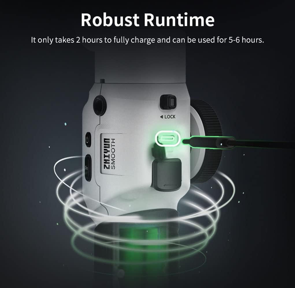 ZHIYUN Smooth 5S Combo 3-Axis Handheld Gimbal Stabilizer for Smartphone,Cell Phone Video Stabilizer for Iphone 13 12 11 X 8 7 6 plus and Android Cell Phone (White)  ZHIYUN   