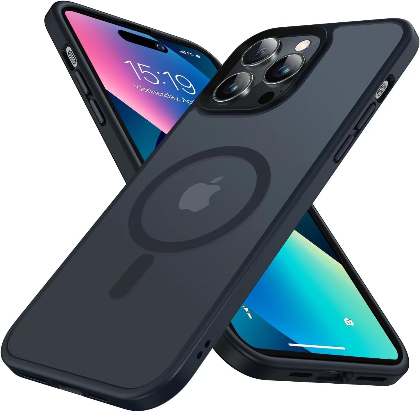 Mgnaooi Magnetic Case for Iphone 14 Pro Max Case [Mil-Grade Drop Tested & Compatible with Magsafe] Translucent Matte Back with Aluminum Alloy Keys, Shockproof 14 Pro Max Phone Case 6.7 Inch, Black  Mgnaooi   