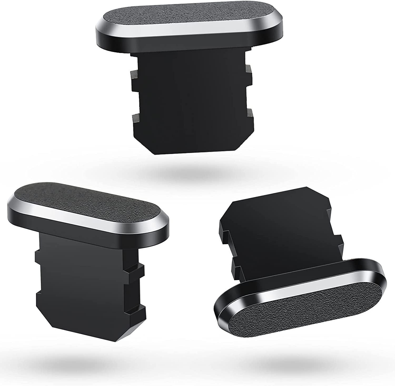 4 Pieces anti Dust Plugs Compatible with Iphone 11, Iphone 12 Protects Charging Dust Cover Compatible with Iphone 11, 12, Pro, Max/X/Xs/Xr, 7, 8 Plus, Ipad Mini/Air (Black)  Weewooday   