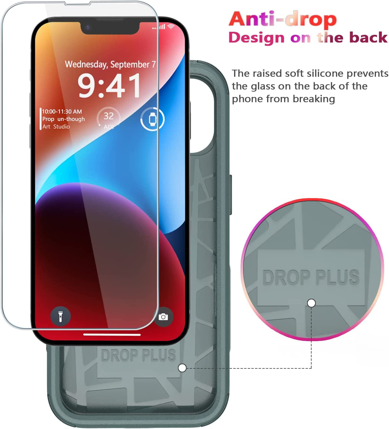 Diverbox for Iphone 14 Case [Shockproof] [Dropproof] [Tempered Glass Screen + Camera Lens Protector],Heavy Duty Protection Phone Case Cover for Apple Iphone 14 (Pine Green)  DiverBox   