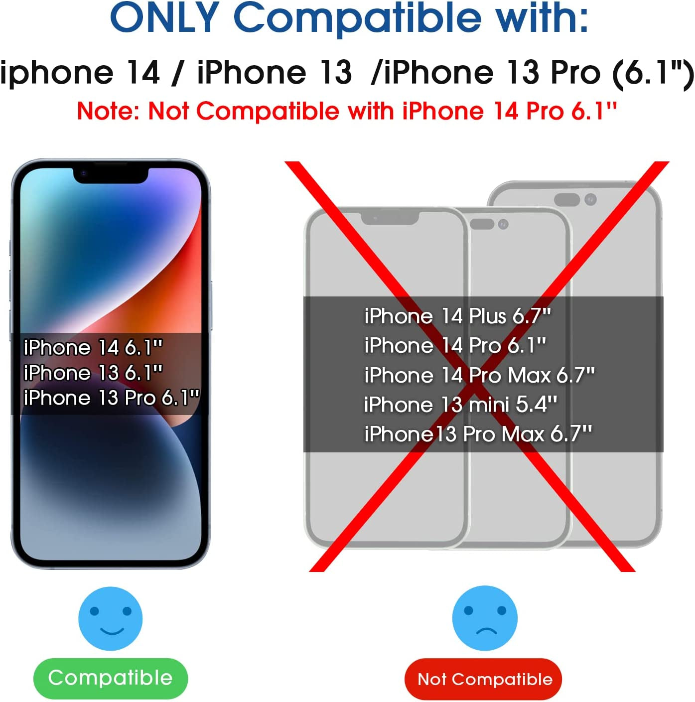Amfilm Onetouch Compatible with Iphone 14 6.1"/Iphone 13/Iphone 13 Pro 6.1" Screen Protector Tempered Glass Edge to Edge Full Coverage with Easy Installation Kit  TechMatte   