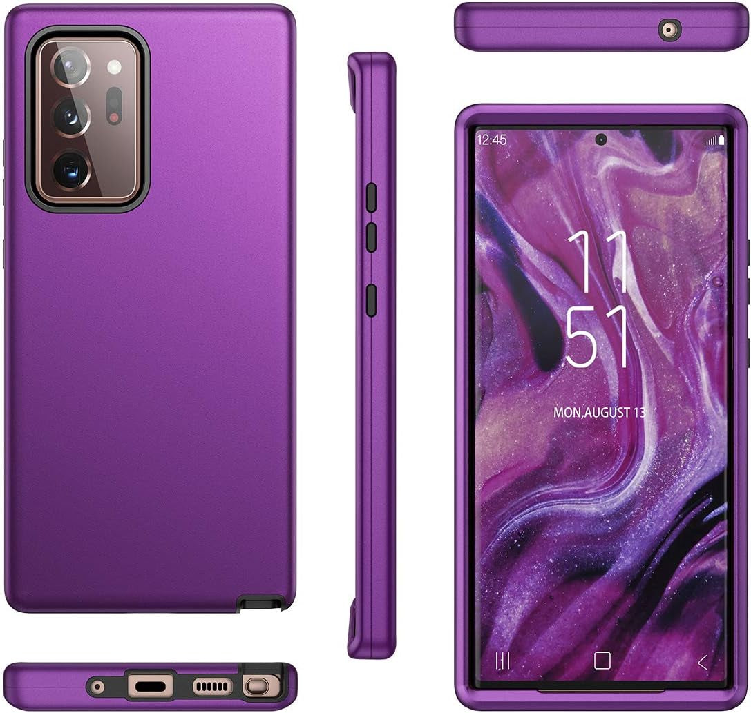 Welovecase for Galaxy Note 20 Ultra Case, Cover 3 in 1 Full Body Heavy Duty Protection Hybrid Shockproof TPU Bumper Protective Case for Samsung Galaxy Note 20 Ultra 6.9Inch Purple  WeLoveCase   