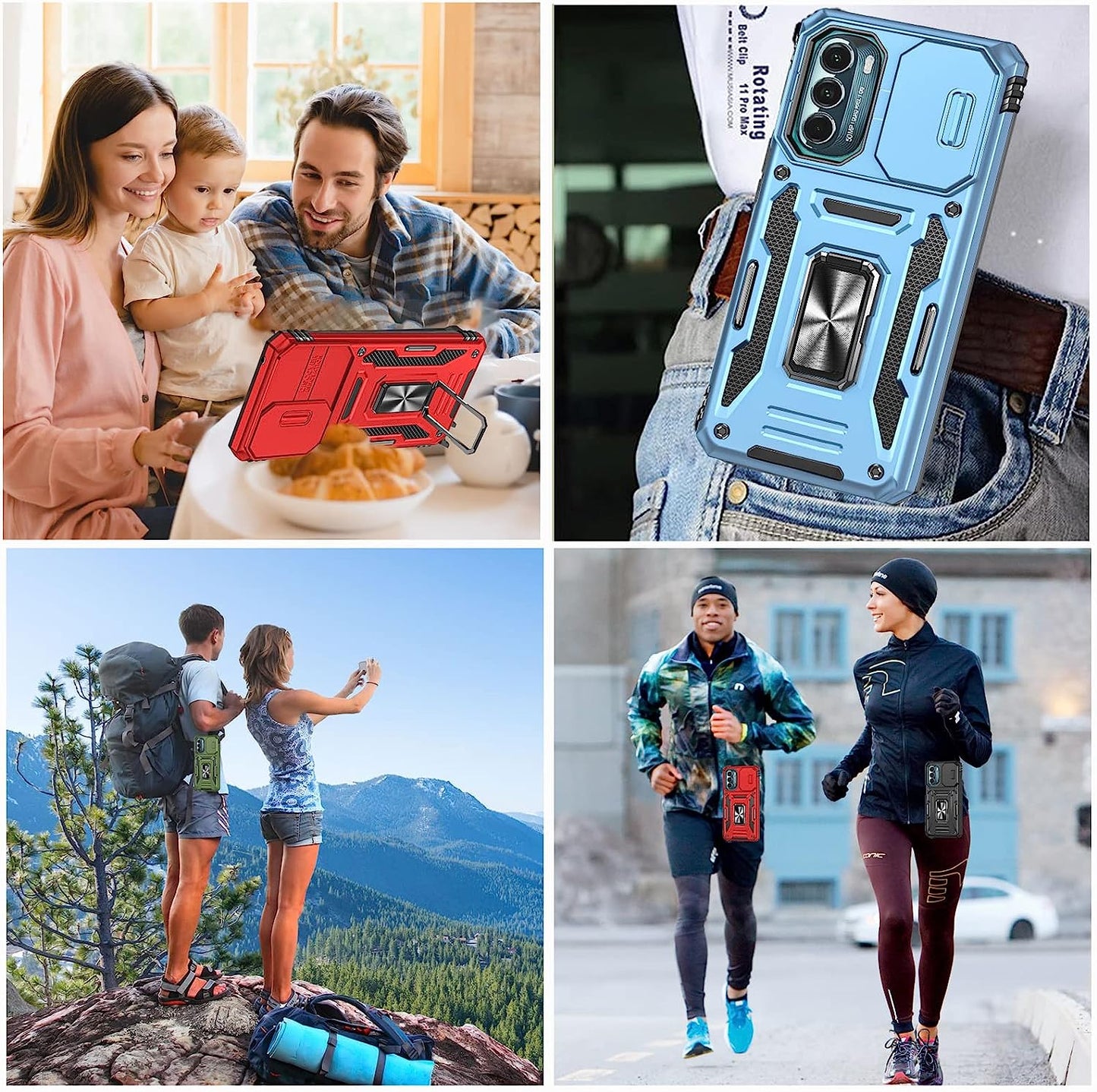 For Motorola Moto G Stylus 5G 2022 Case with Screen Protector Moto G Stylus 2022 5G Case with Belt Clip Military Grade Heavy Duty Moto G Stylus 5G 2022 Xt2215 Case Slide Camera Cover (RED)  YIJUN   