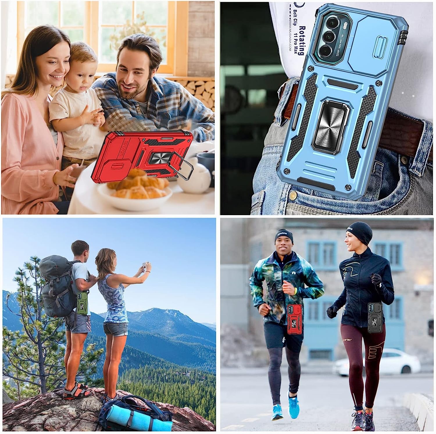 For Motorola Moto G Stylus 5G 2022 Case with Screen Protector Moto G Stylus 2022 5G Case with Belt Clip Military Grade Heavy Duty Moto G Stylus 5G 2022 Xt2215 Case Slide Camera Cover (RED)  YIJUN   