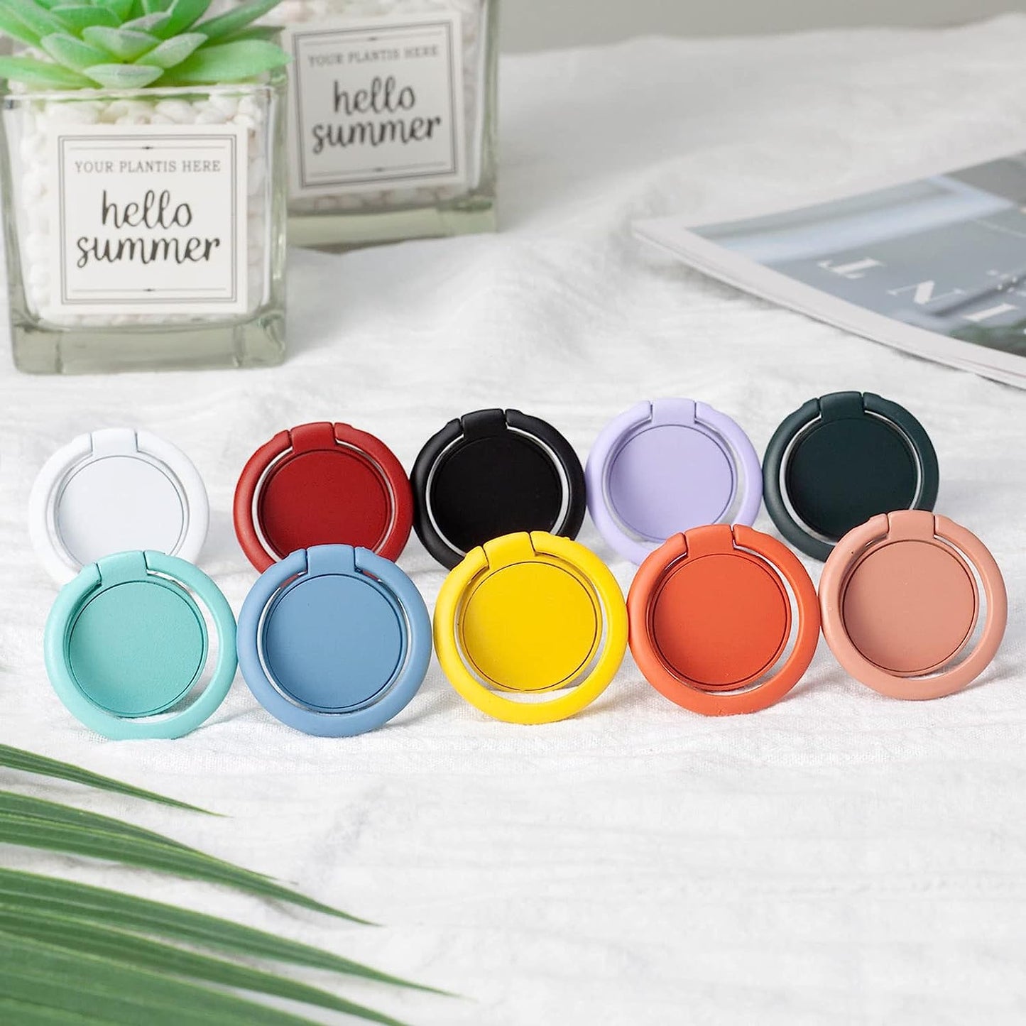 [2 Pack] Matte Finish round Ultra-Thin Cell Phone Ring Holder Stand,360 Degree Rotation and 180 Degree Adjustable Finger Ring Kickstand with Frosted Metal Phone Grip (Black)  Wansurs   