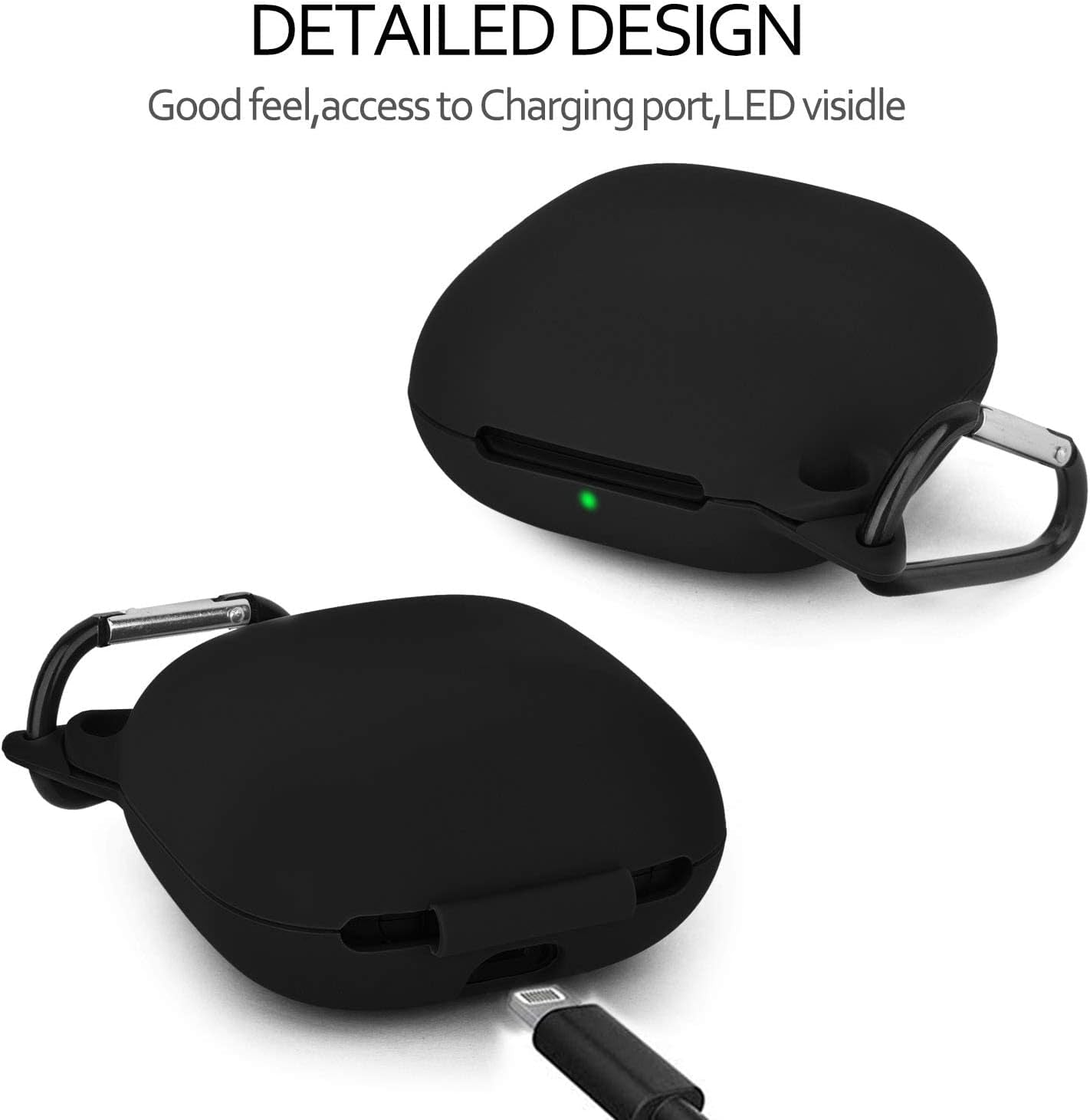 TOROTOP Case Compatible for Powerbeats Pro Case Cover,Anti-Lost & Shockproof Easy Carrying Silicone Case Accessories with Keychain and Soft Portable Storage Travel Carrying Case (Black)  TOROTOP   