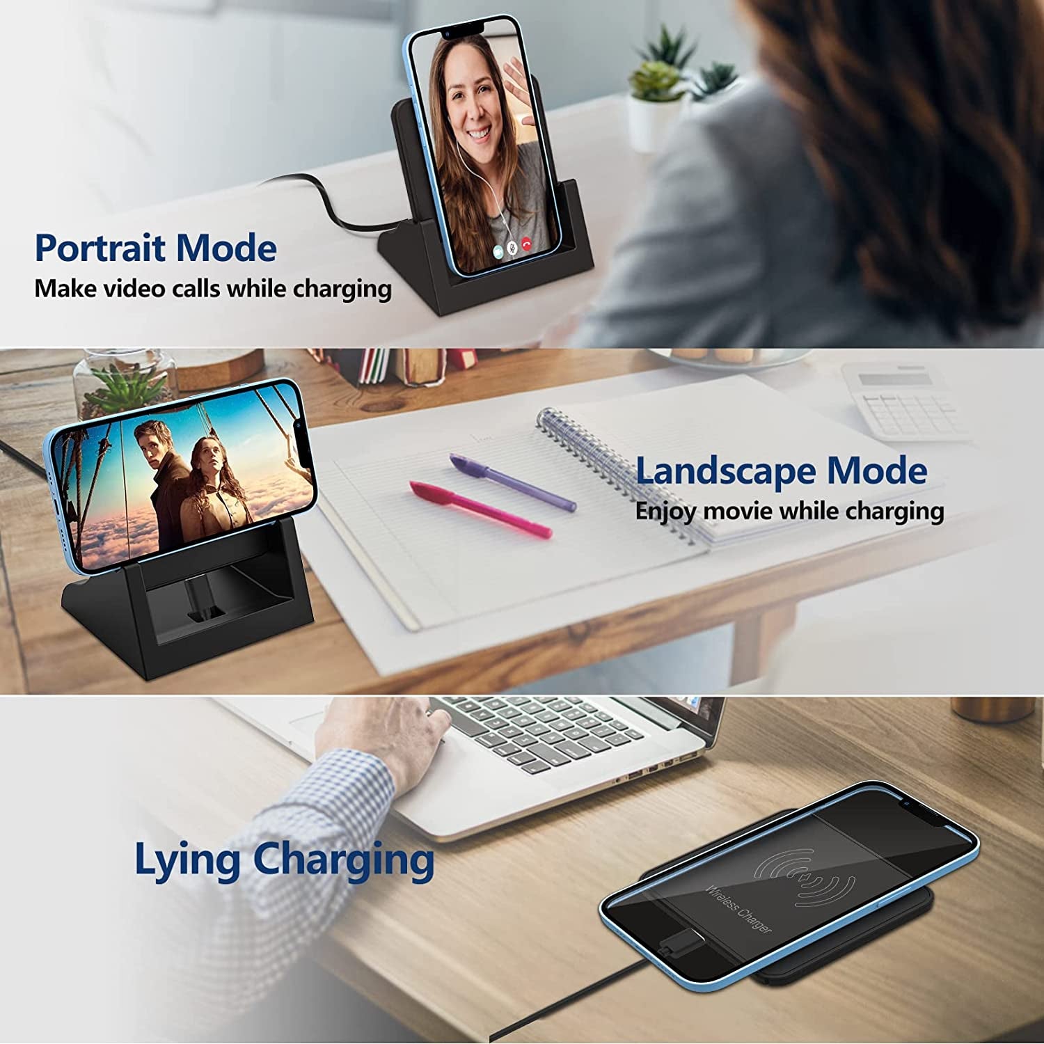 COO Wireless Charger 15W Max Fast Wireless Charging Stand, Wireless Phone Charger for Iphone 14/13/12/11/X/XS Max/Xr/8, Samsung Galaxy S22/S21/S20/S10/S9/S8/Note 20/10/9 Wireless Charging Pad  COO   