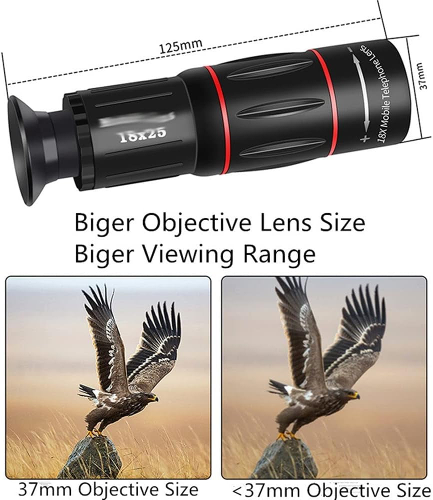 SXDS 18X Monocular Zoom Optical Cell Phone Lens Universal for Smartphones Clip Telephoto Camera Lens  SXDS   