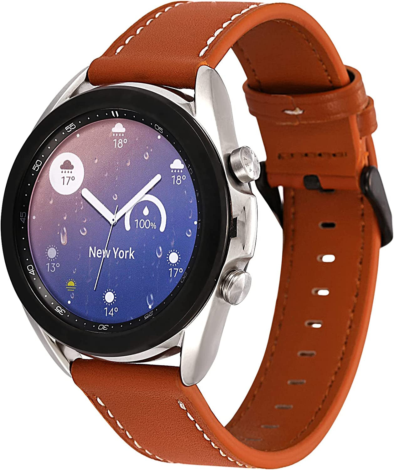 Greaciary Glitter Leather Band Compatible for Galaxy Watch 4 Bands 44Mm 40Mm/Galaxy Watch 4 Classic Bands 46Mm 42Mm Women Men,Luxury Sparkle Shiny Strap Compatible for Samsung Galaxy Watch 41Mm/Active 2 40Mm 44Mm/Watch 42Mm  Greaciary   