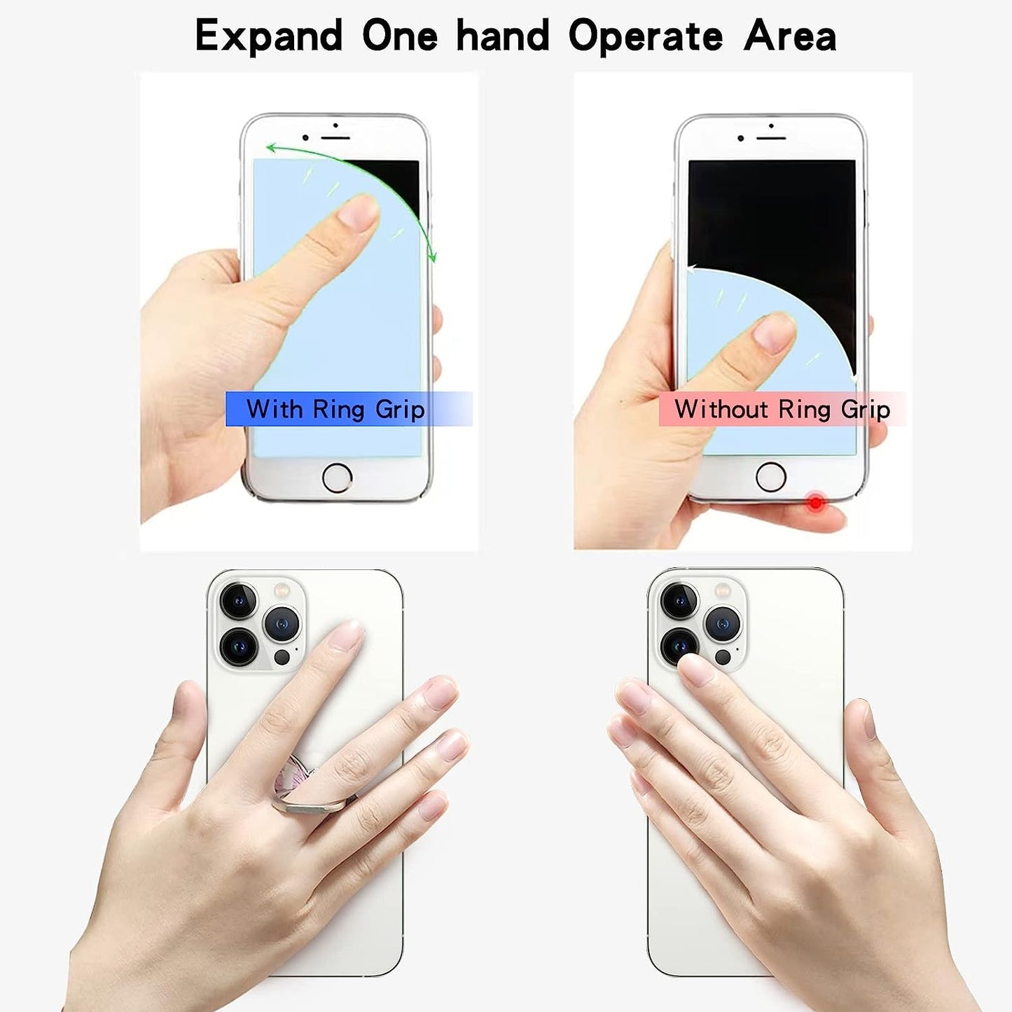 Cavdycidy Bling Metal Cute Butterfly Cell Phone Ring Holder 360°Rotation Finger Stand Kickstand Universal Compatible with All Smartphone(Diamond Deep Blue)  Cavdycidy   