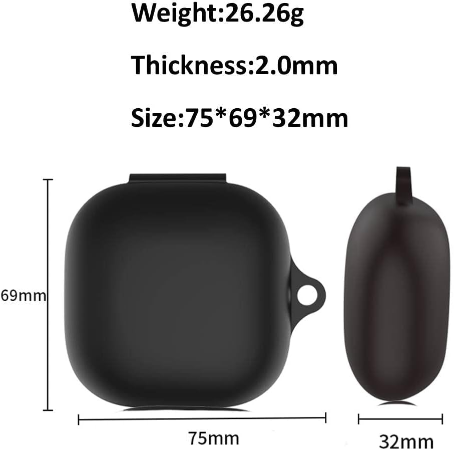 Meideya Beats Fit Pro Case [2.0Mm Thickness] Shockproof Anti-Lost Protective Case Cover for Beats Fit Pro with Keychain for Women Men (Black)  MeideYa   