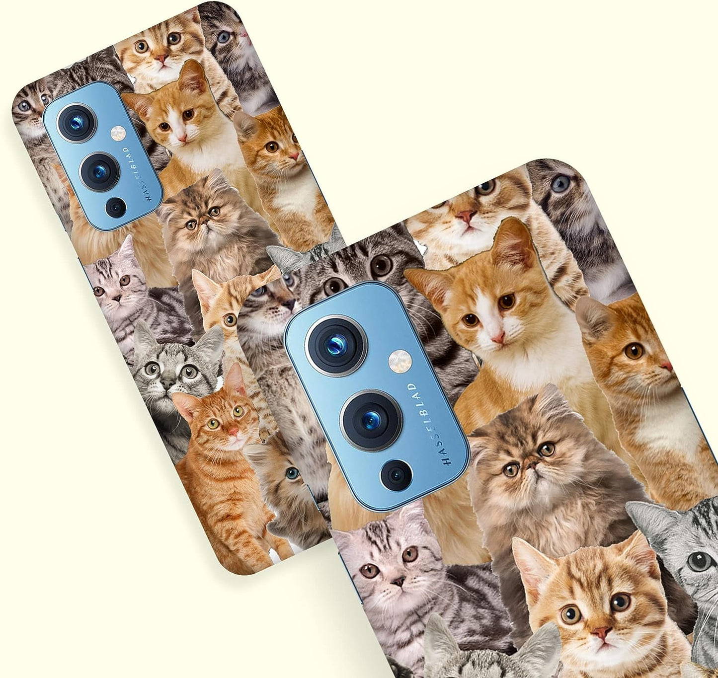 Glisten - Oneplus 9 Case, Oneplus 9 5G Case, 1+ 9 5G Case - Cat Collage Design Printed Slim & Sleek Cute Plastic Hard Snap on Protective Designer Back Phone Case/Cover for Oneplus 9 5G.  Glisten   