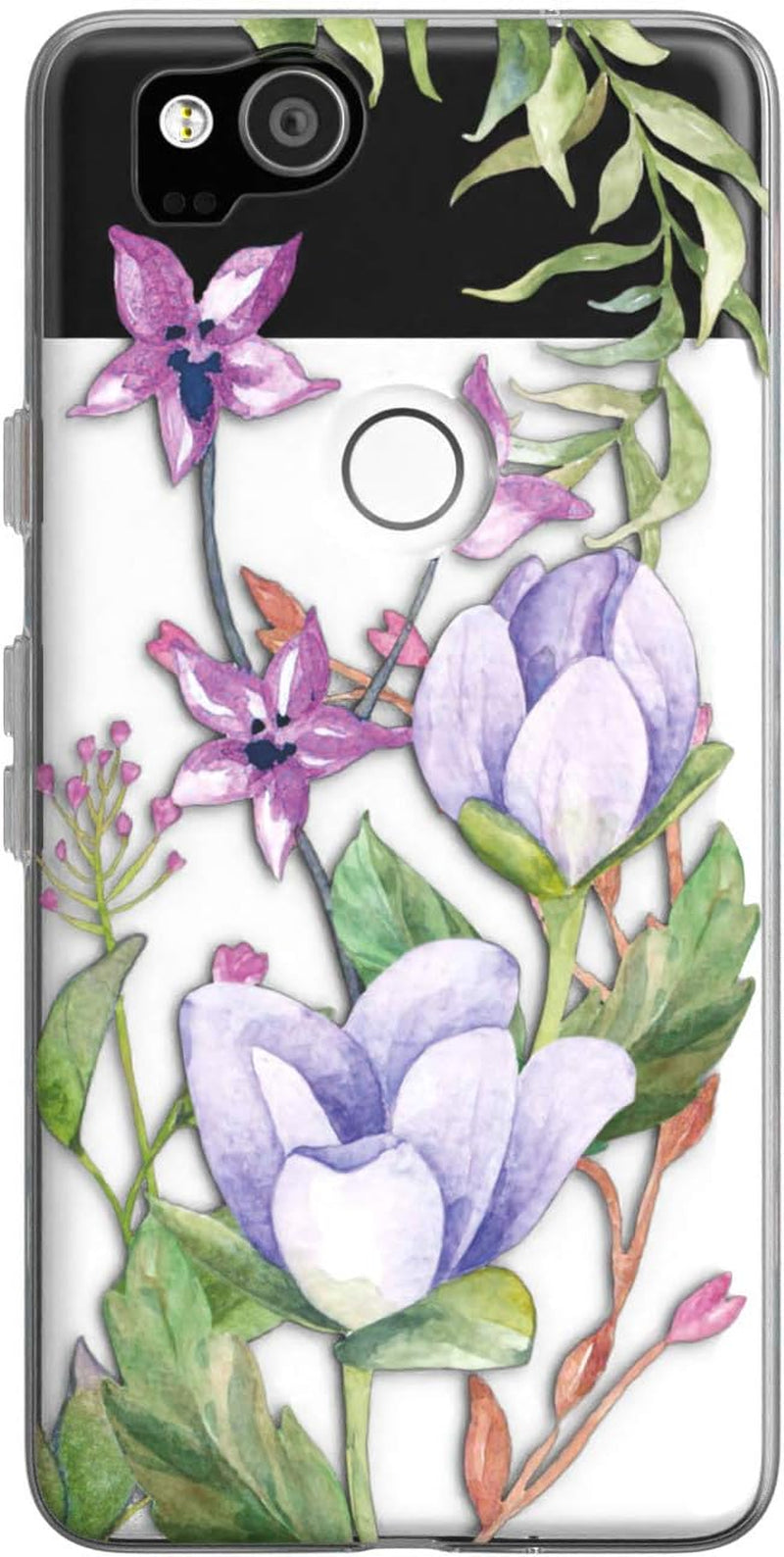 Toik Slim TPU Phone Case for Google Pixel XL 2 XL 3 XL 3A XL 4 XL 2019 Protective Gift Luxury Lightweight Girly Flowers Women Rose Design Flexible Floral Print Silicone Clear Anemone Cover Red  Toik Tender Meadow  
