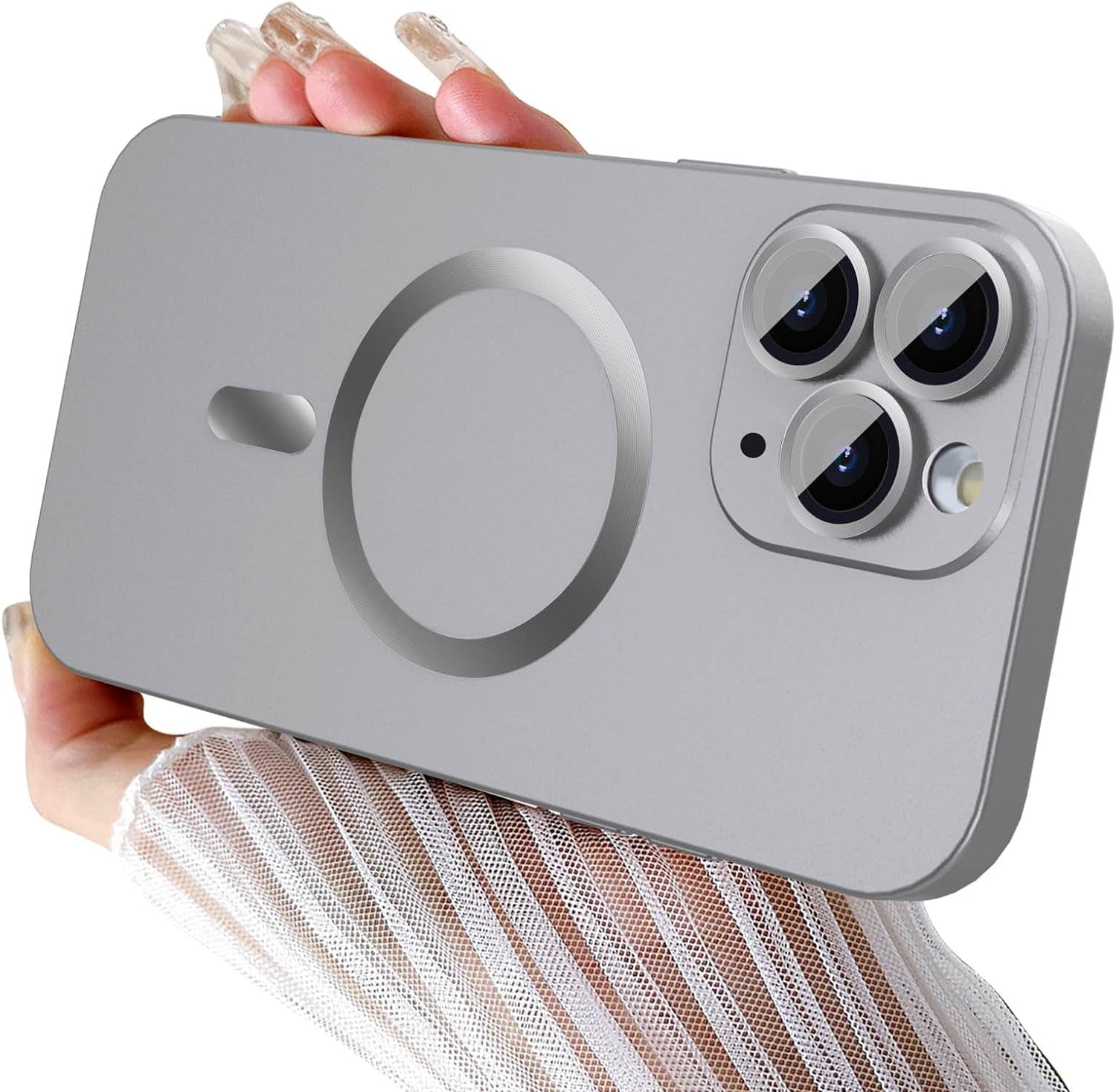 Womdakon Magnetic Case for Iphone 11 Pro Max Phone Case for Women, [Adaptation with Magsafe] Matte Luxury Soft Metallic Luster Design for Iphone 11 Pro Max 6.5'' with Camera Protector-Green  Womdakon Silver  