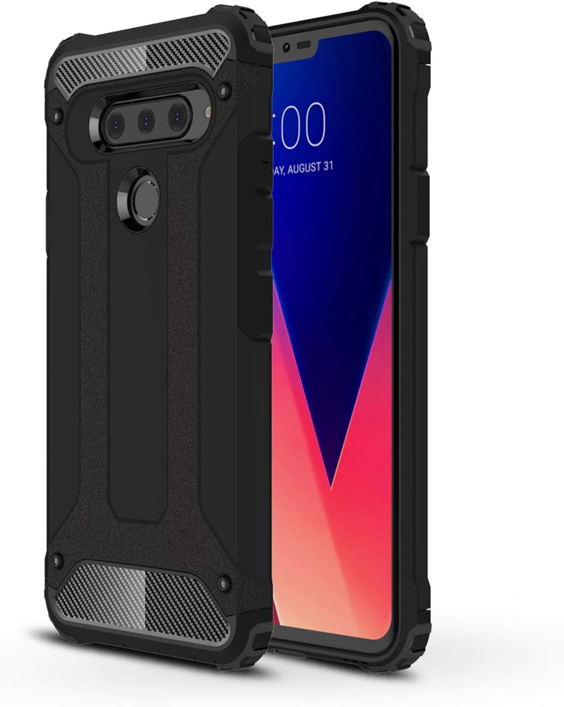LG V40 Thinq Case, Torryka Drop Protection Shockproof Sleek Slim-Fit Durable Anti-Scratch Dual Layer Shockproof Dustproof Armor Case for LG V40 Thinq (Rose Gold)  Torryka Black  