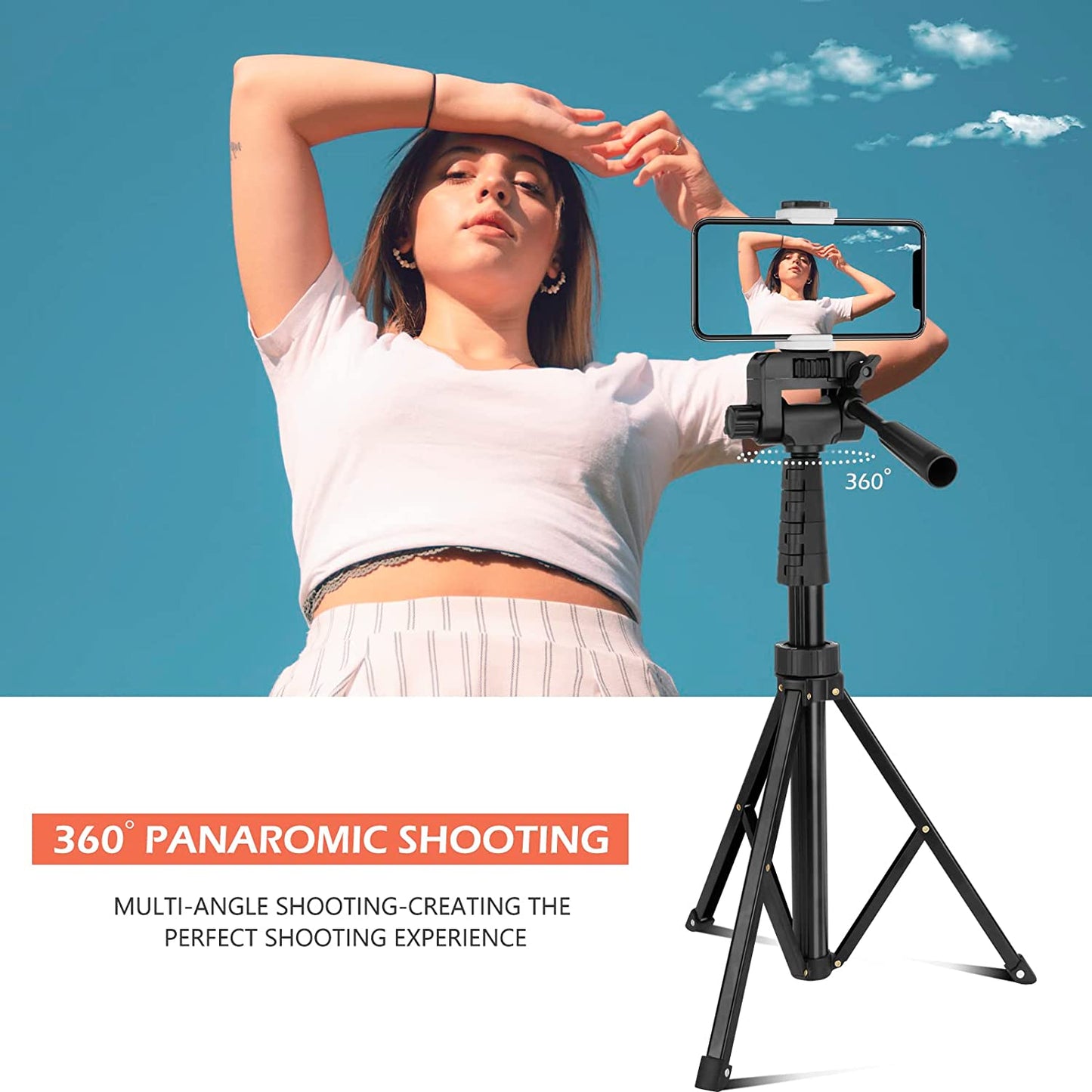 Aureday 67" Phone Tripod&Camera Stand, Selfie Stick Tripod with Remote and Phone Holder, Perfect for Selfies/Video Recording/Vlogging/Live Streaming  Aureday   