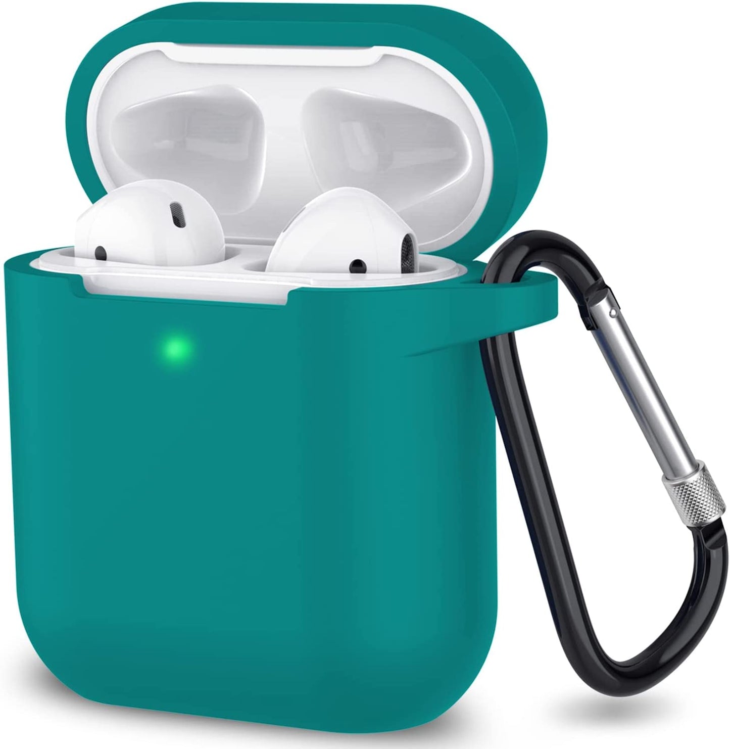 SATLITOG Airpods Case Cover with Secure Lock Keychain, Protective Silicone Cover Compatible with Apple Airpods 2Nd & 1St Charging Case - Mint Green  SATLITOG   