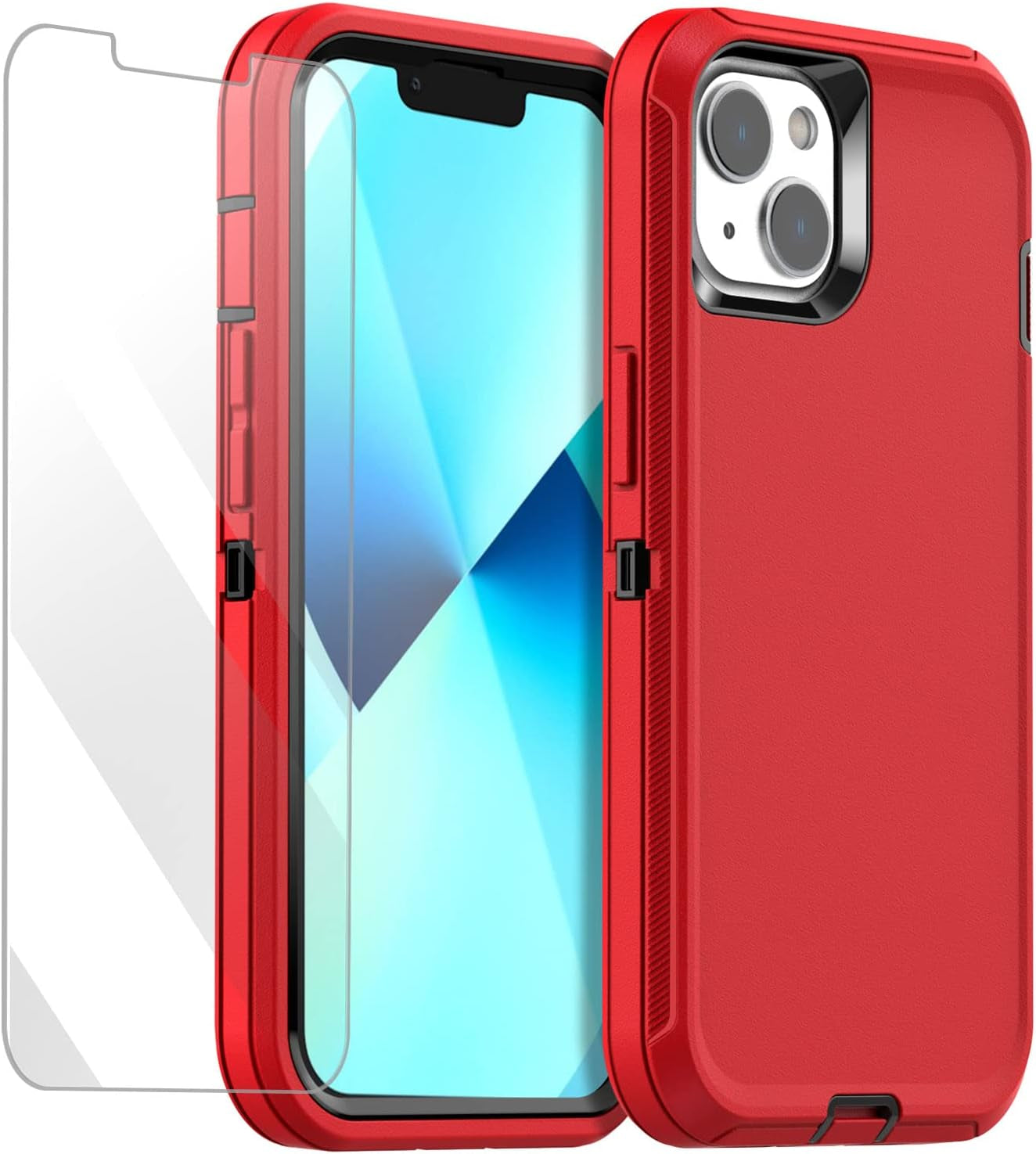 Aicase for Iphone 13 Mini Case(5.4") with Glass Screen Protector, Heavy Duty Drop Protection Full Body Rugged Shockproof/Dust Proof Military Protective Tough Durable for Iphone 13 Mini 5.4"_9  AICase   