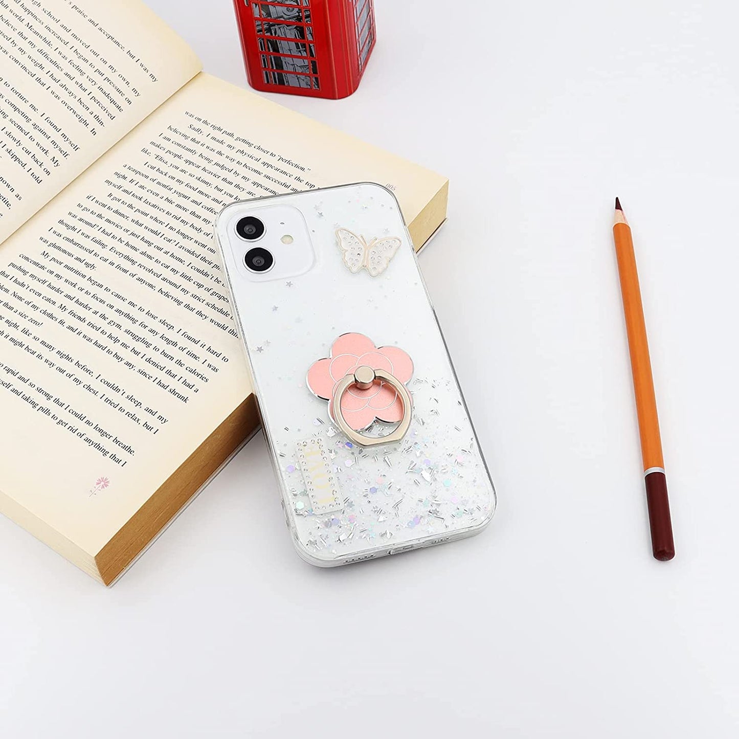 Lamignonne Cell Phone Ring Holder Flower Finger Ring Grip Stand 360° Rotation 180° Flip Universal Kickstand Compatible with All Smartphones (Rose Gold)  LaMignonne   