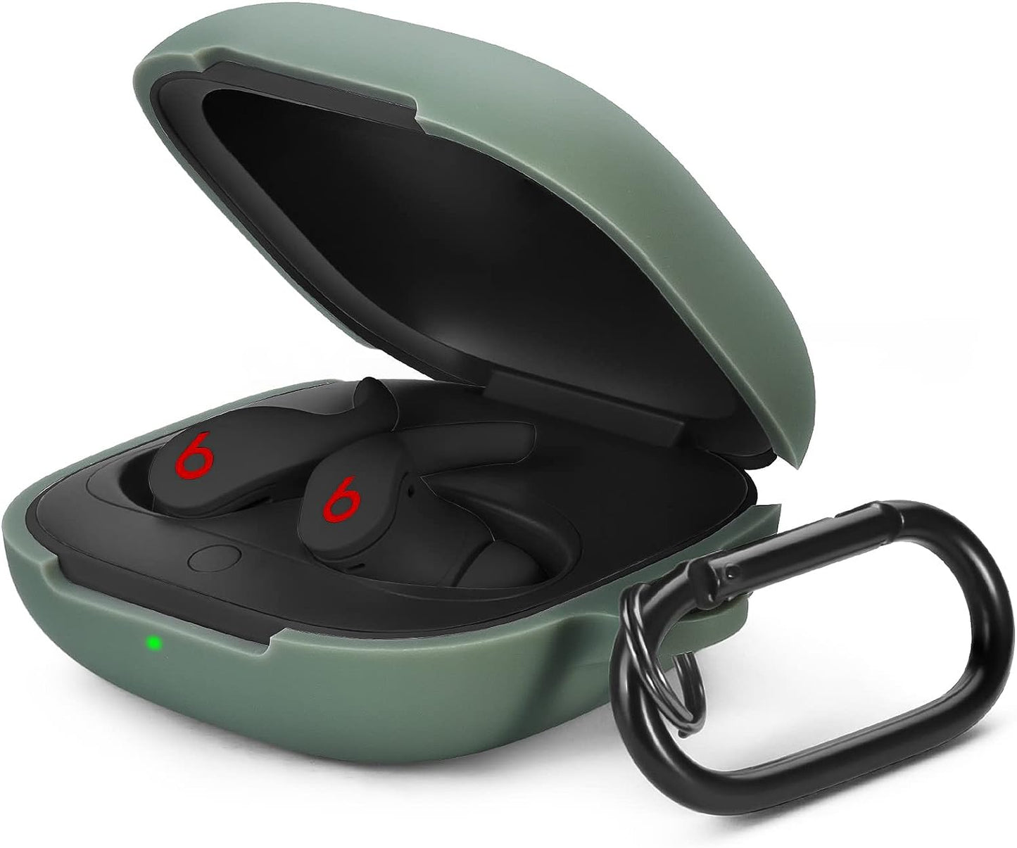 Beats Fit Pro Case Cover, AIRSPO Soft Silicone Case for Beats Fit Pro 2021 Shockproof Beats Fit Pro Earbuds Case Cover with Keychain (Black)  AIRSPO Cactus Green  