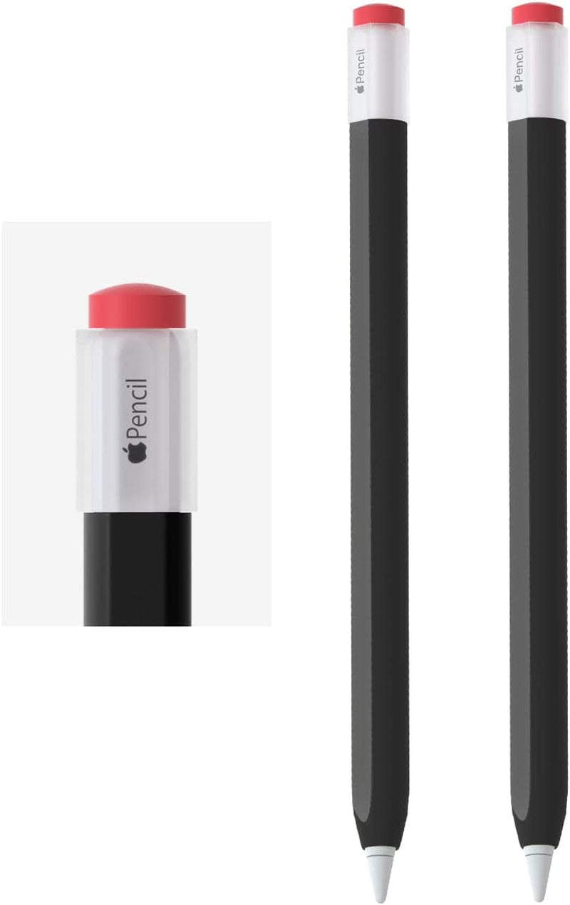 2 Pack Silicone Pencil Case Compatible with Apple Pencil 2Nd Generation Only,Case Cover Sleeve Accessories Protective Skin Holder(Must Read Installation Instructions) [Yellow,Black]  AFOOYO Black x 2  